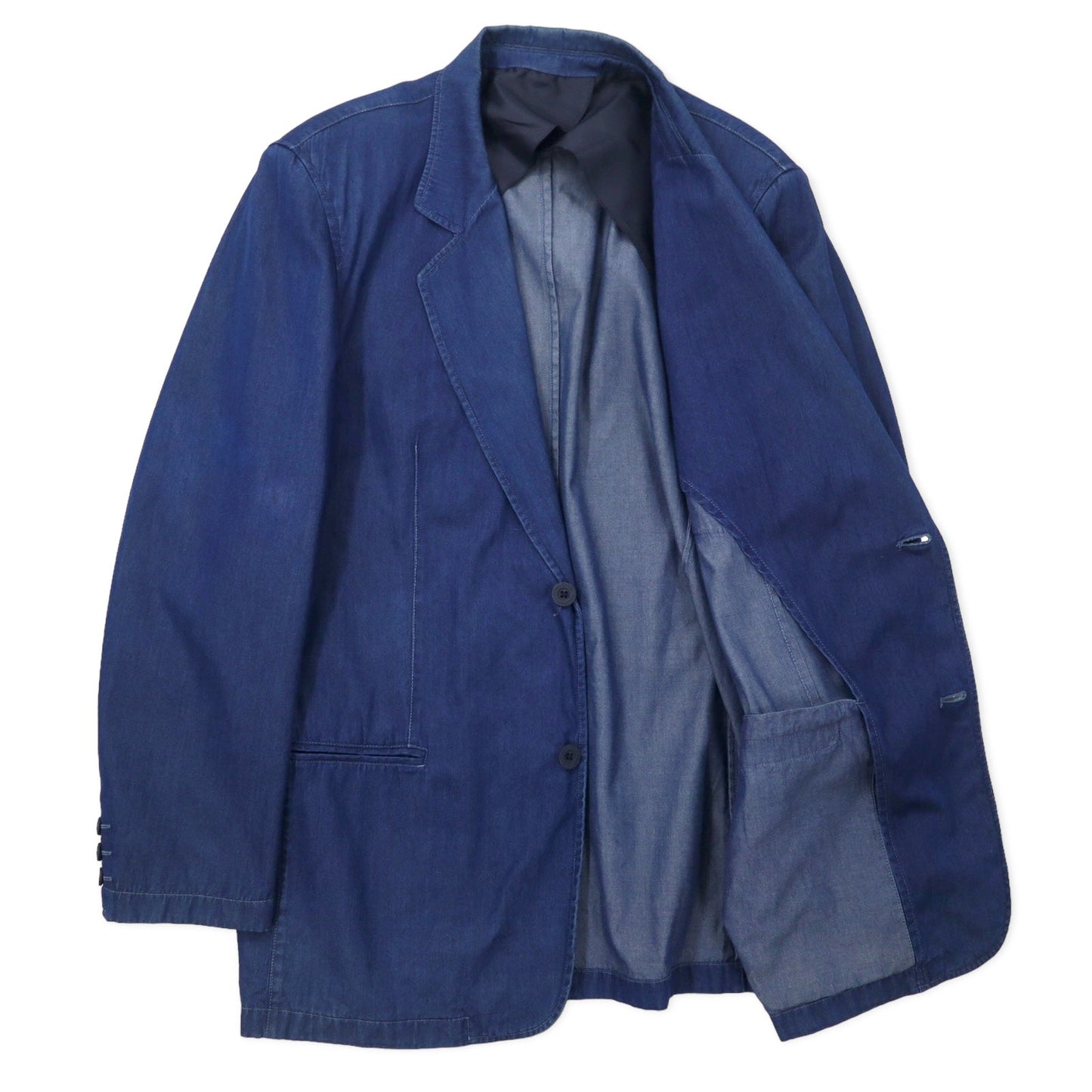 JC de Castelbajac × TURNER ENTERTAINMENT イタリア製 90年代 イタリア製 デニム 2B テーラードジャケット ブレザー 50 ブルー コットン TOM & JERRY トムとジェリー