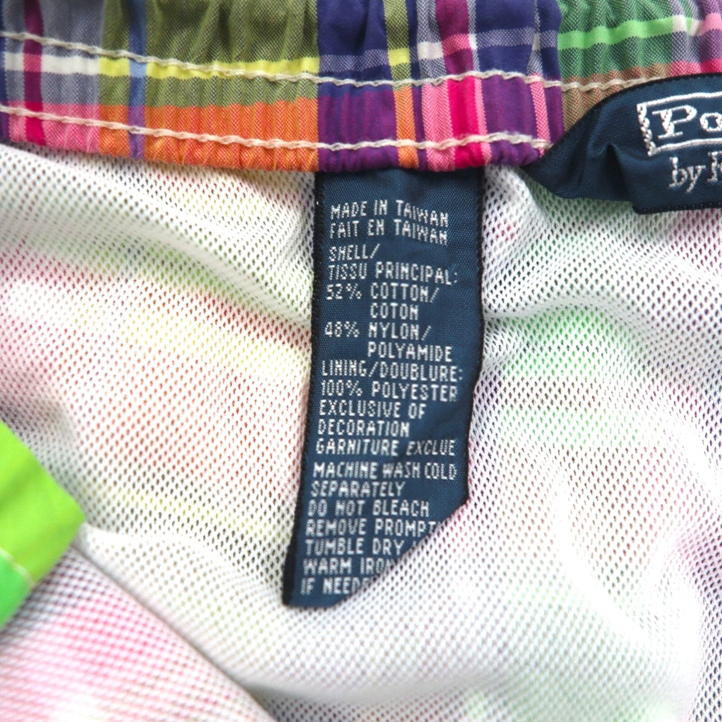 Polo by Ralph Lauren 水陸両用 マドラスチェック ショートパンツ ハーフパンツ L イエロー スモールポニー刺繍