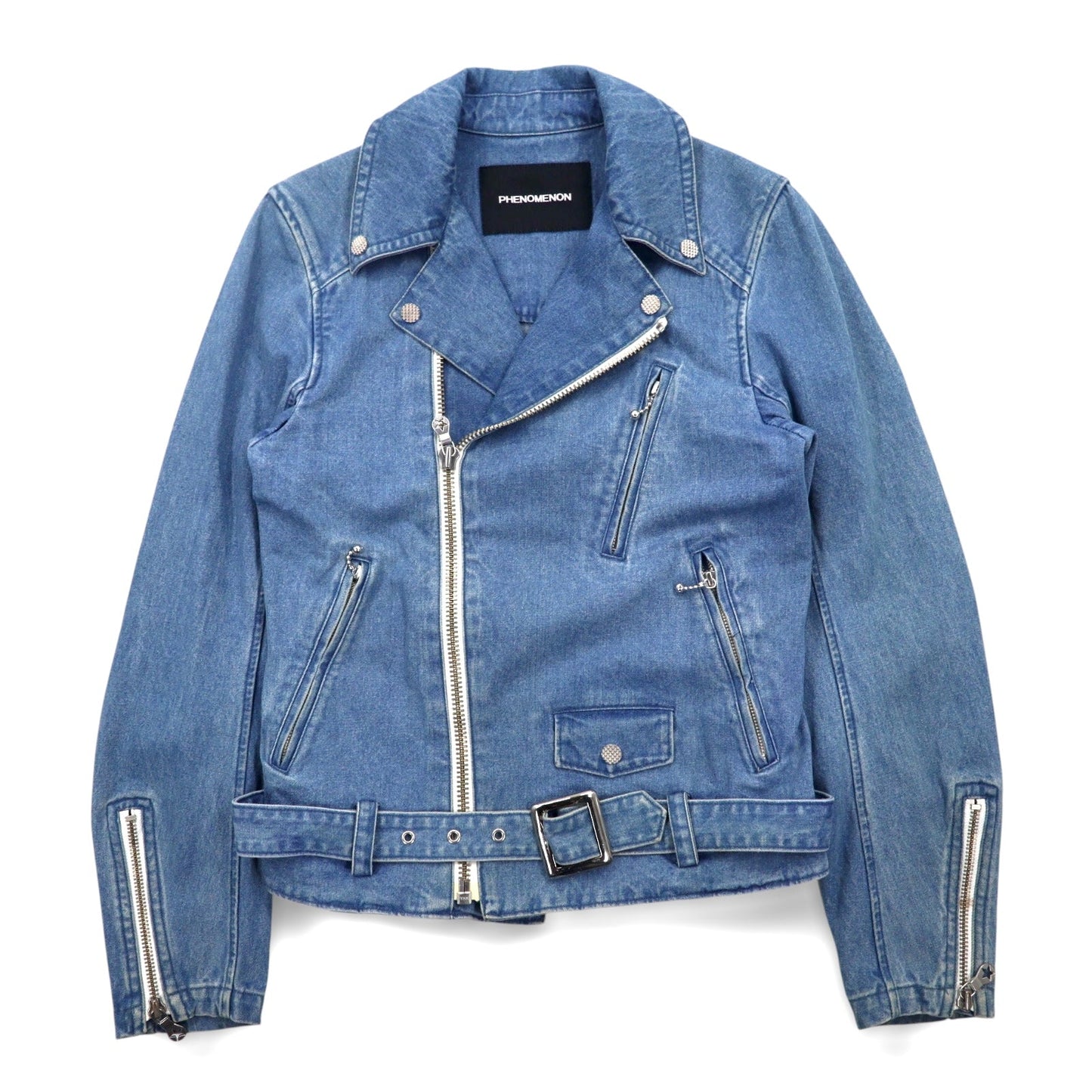 PHENOMENON デニム ダブル ライダースジャケット M インディゴ ブルー コットン JKT-235 日本製