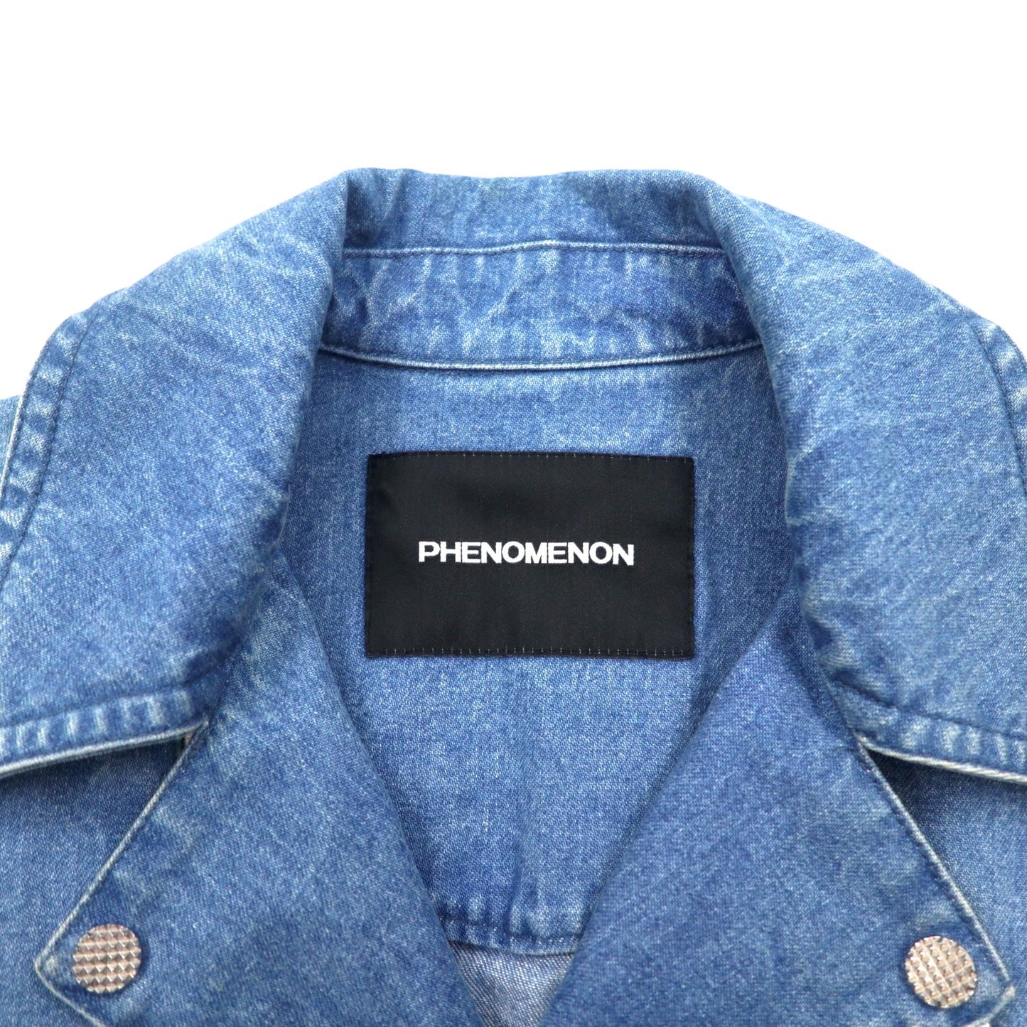 PHENOMENON デニム ダブル ライダースジャケット M インディゴ ブルー コットン JKT-235 日本製
