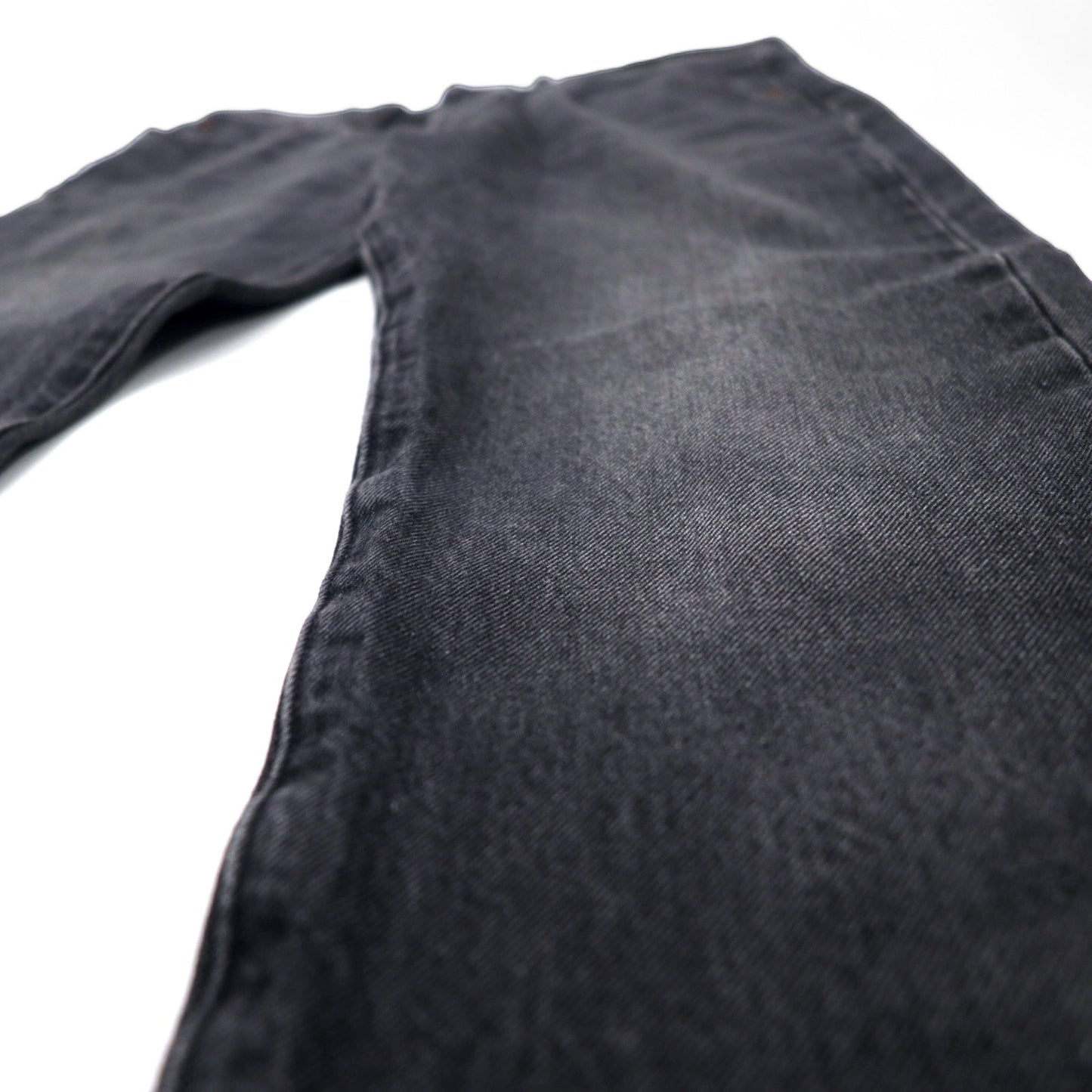 LEVI'S PREMIUM ビッグE 501 スキニー ジーンズ デニムパンツ 32 ブラック コットン レザーパッチ ボタンフライ 501S SKINNY