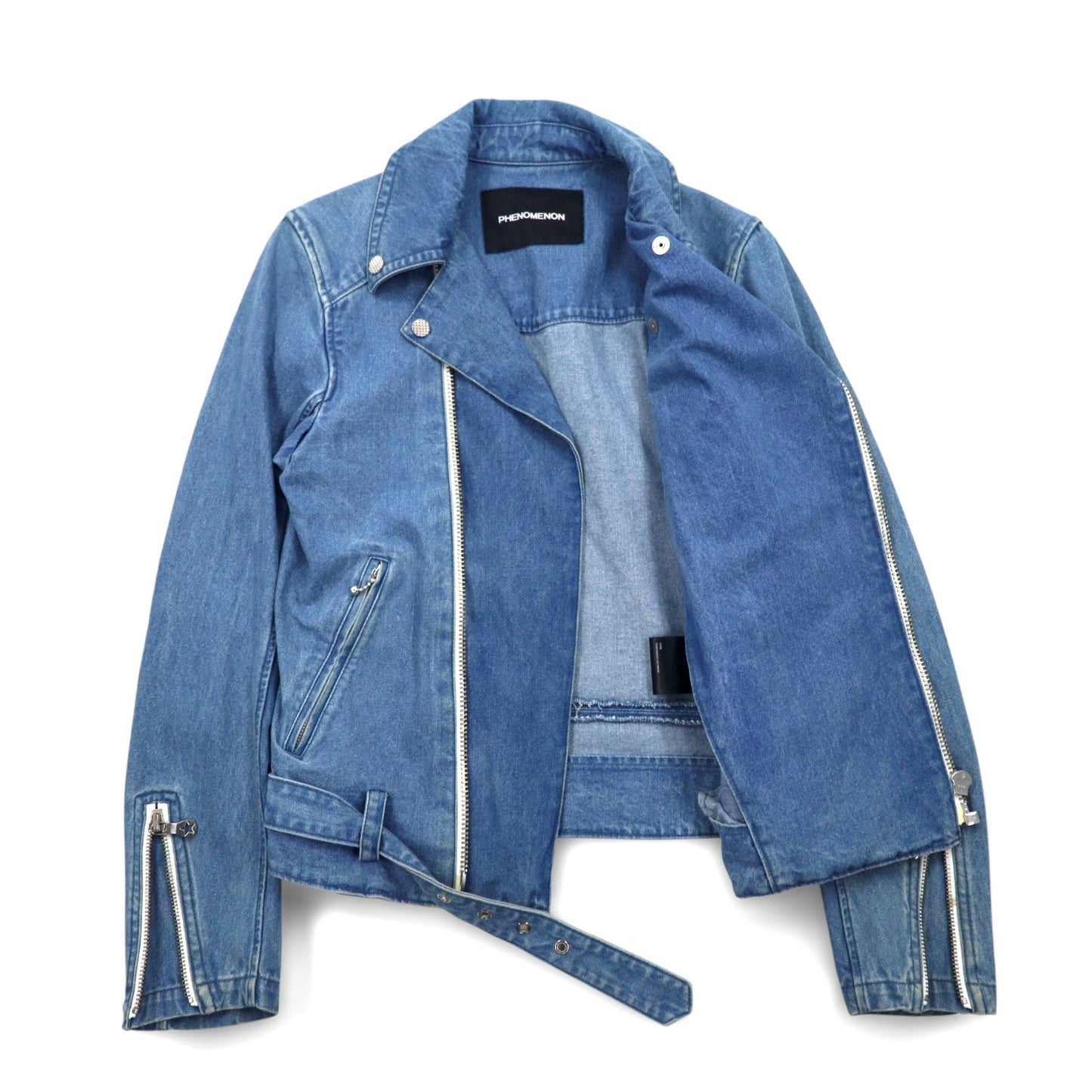PHENOMENON デニム ダブル ライダースジャケット M インディゴ ブルー コットン JKT-235 日本製