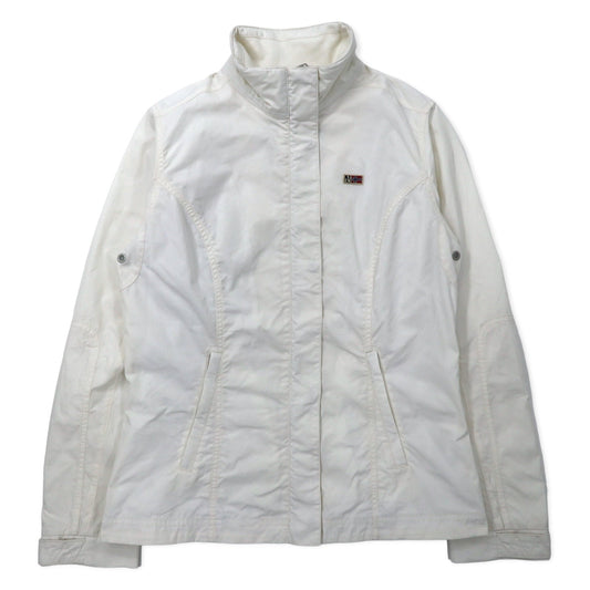 NAPAPIJRI シングル ライダースジャケット ナイロンジャケット M ホワイト ポリエステル