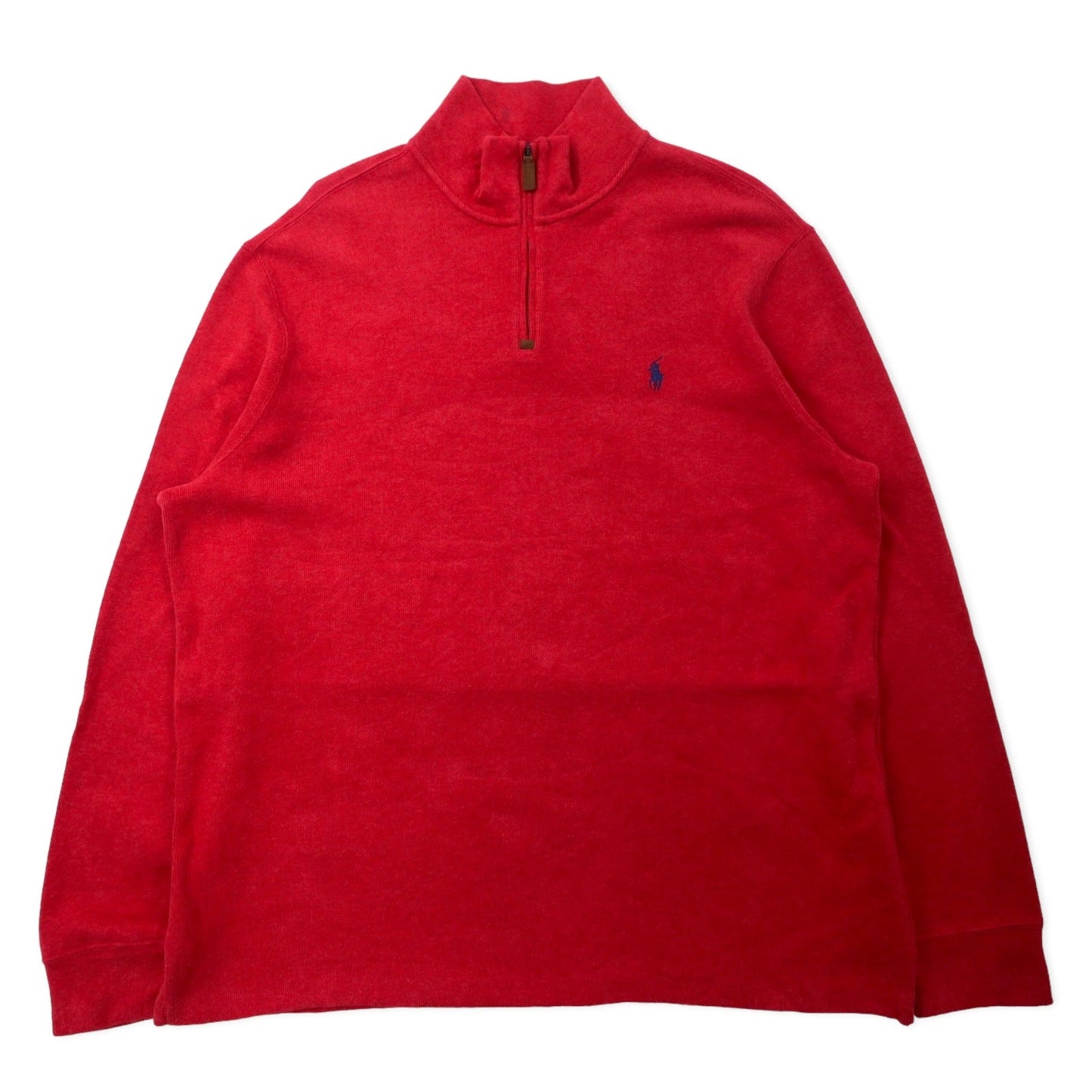 POLO RALPH LAUREN ハーフジップ スウェット XL レッド コットン スモールポニー刺繍 ビッグサイズ