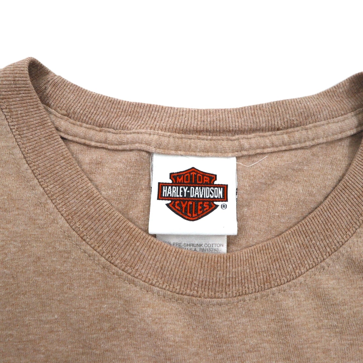 HARLEY DAVIDSON USA製 Hanes BEEFY-T プリント Tシャツ XL ベージュ コットン ALASKA