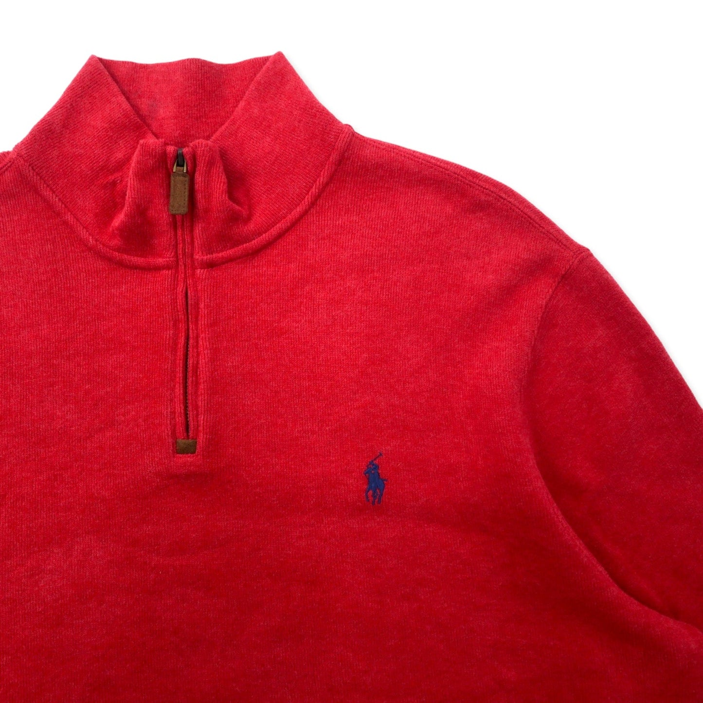 POLO RALPH LAUREN ハーフジップ スウェット XL レッド コットン スモールポニー刺繍 ビッグサイズ