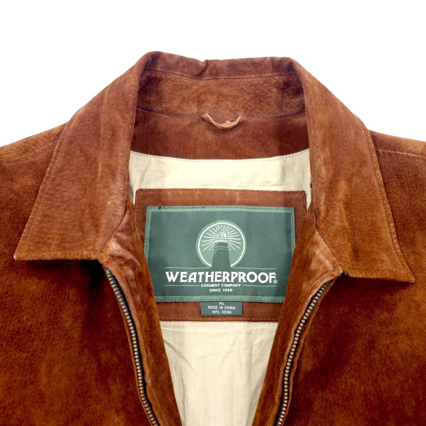 90年代 WEATHERPROOF スウェード レザー スウィングトップ XL ブラウン レザー