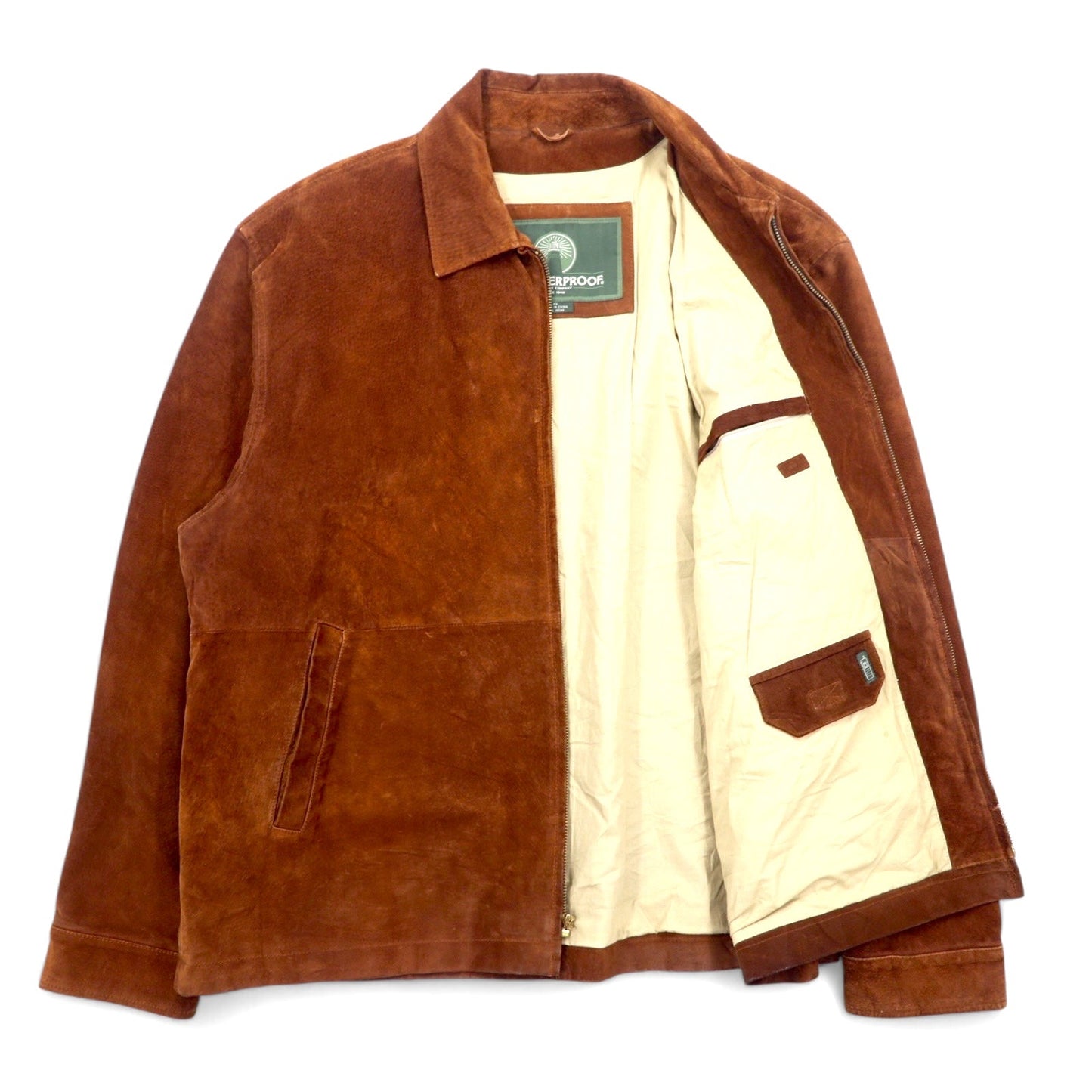 90年代 WEATHERPROOF スウェード レザー スウィングトップ XL ブラウン レザー