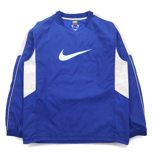 NIKE ピステ プルオーバー ナイロンジャケット L ブルー スウォッシュロゴ