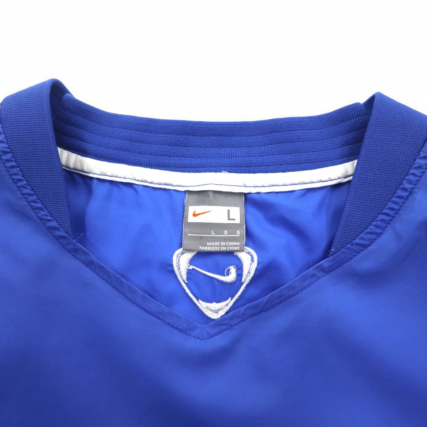 NIKE ピステ プルオーバー ナイロンジャケット L ブルー スウォッシュロゴ