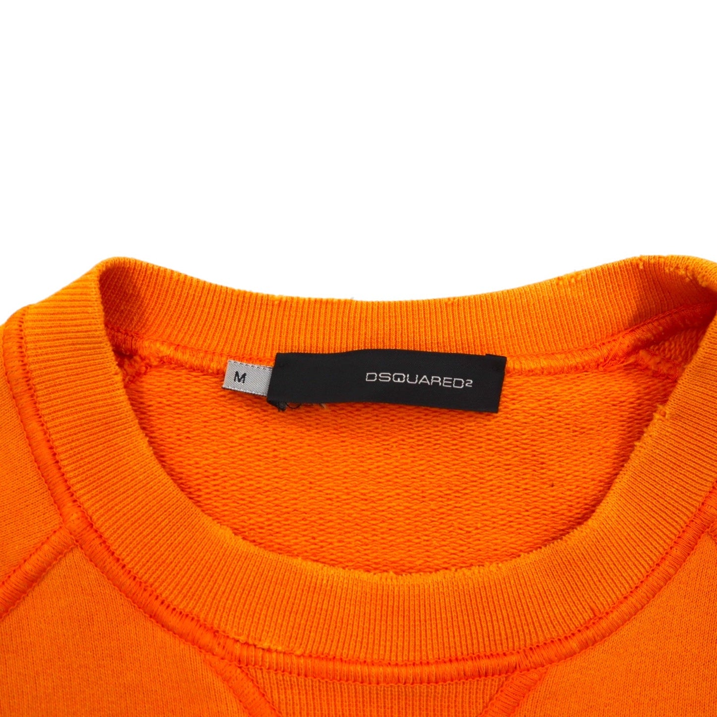 Dsquared2 ダメージ加工 プリント スウェット M オレンジ イタリア製