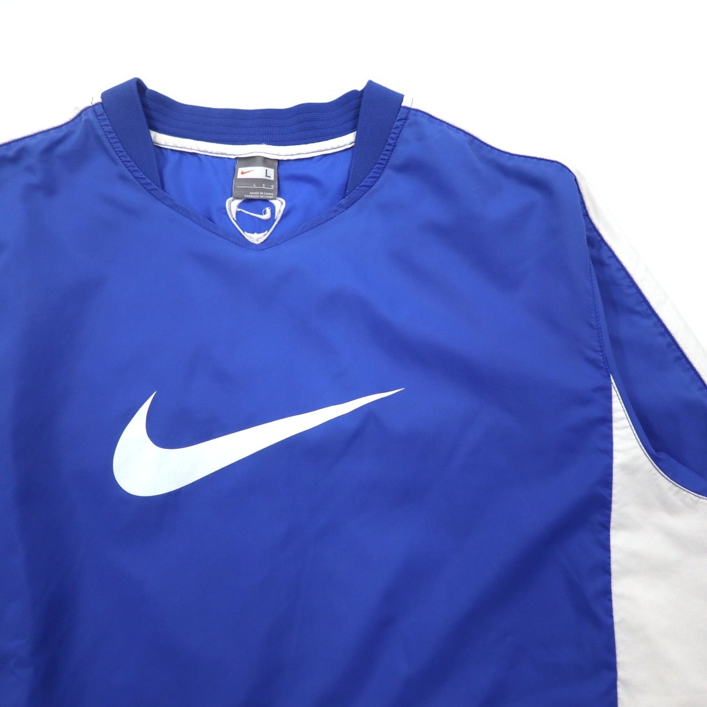 NIKE ピステ プルオーバー ナイロンジャケット L ブルー スウォッシュロゴ