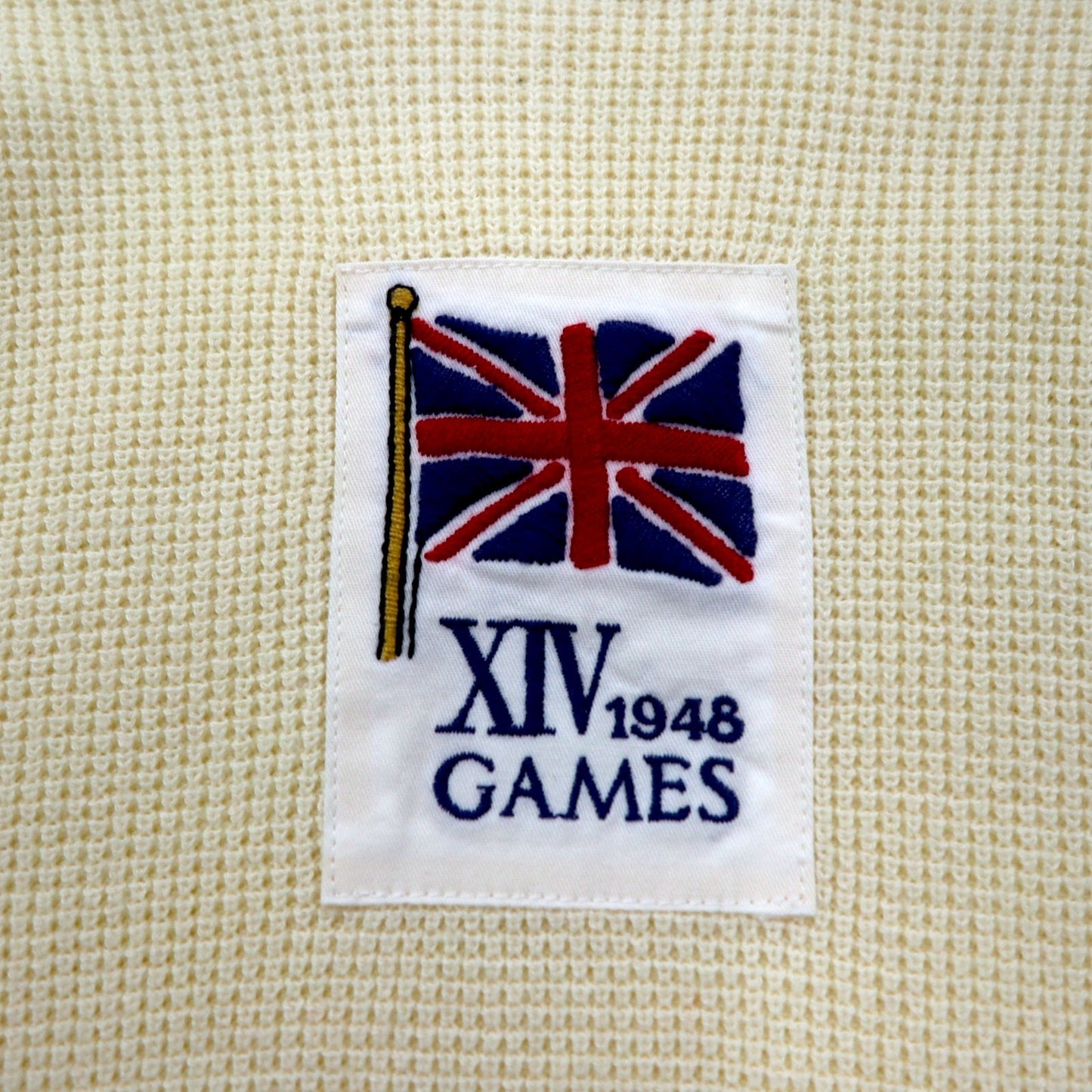 RALPH LAUREN タートルネック サーマルニット セーター M ホワイト ユニオンジャック 刺繍