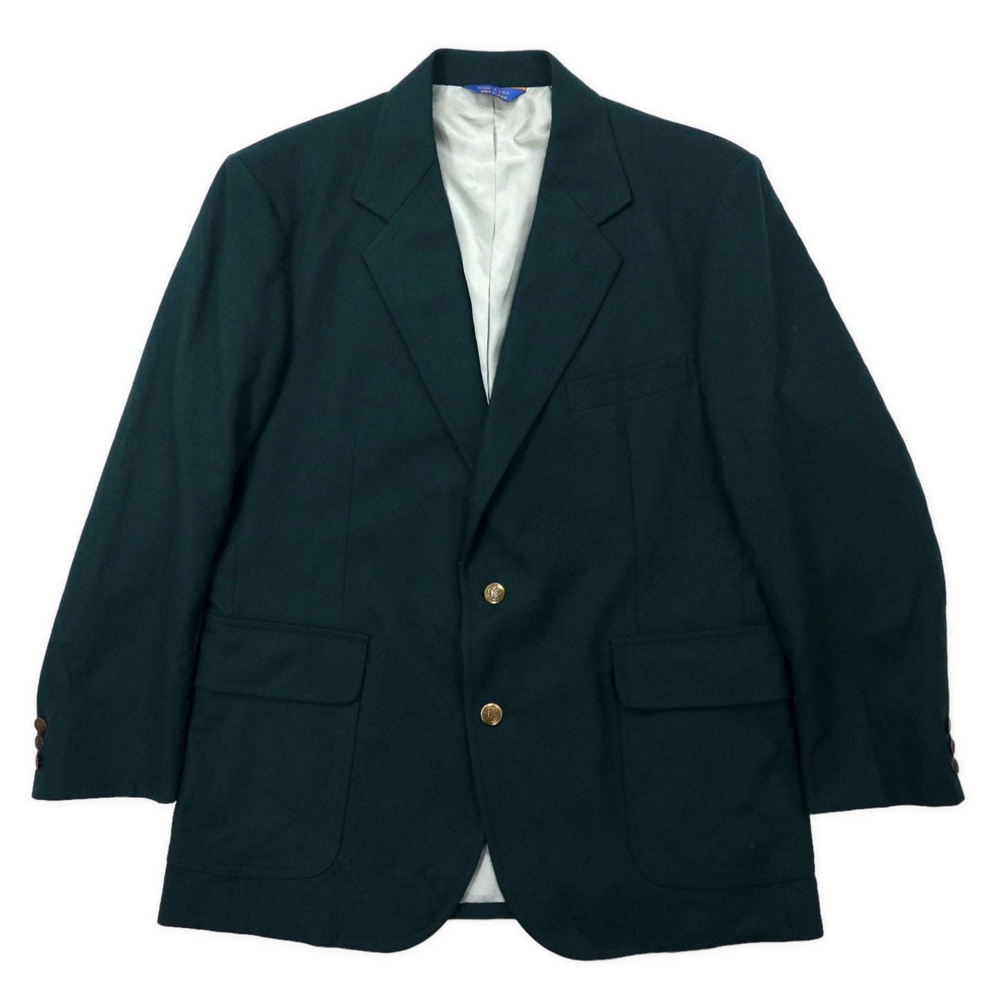 PENDLETON USA製 80年代 2B テーラードジャケット 42 グリーン ウール 飾りボタン