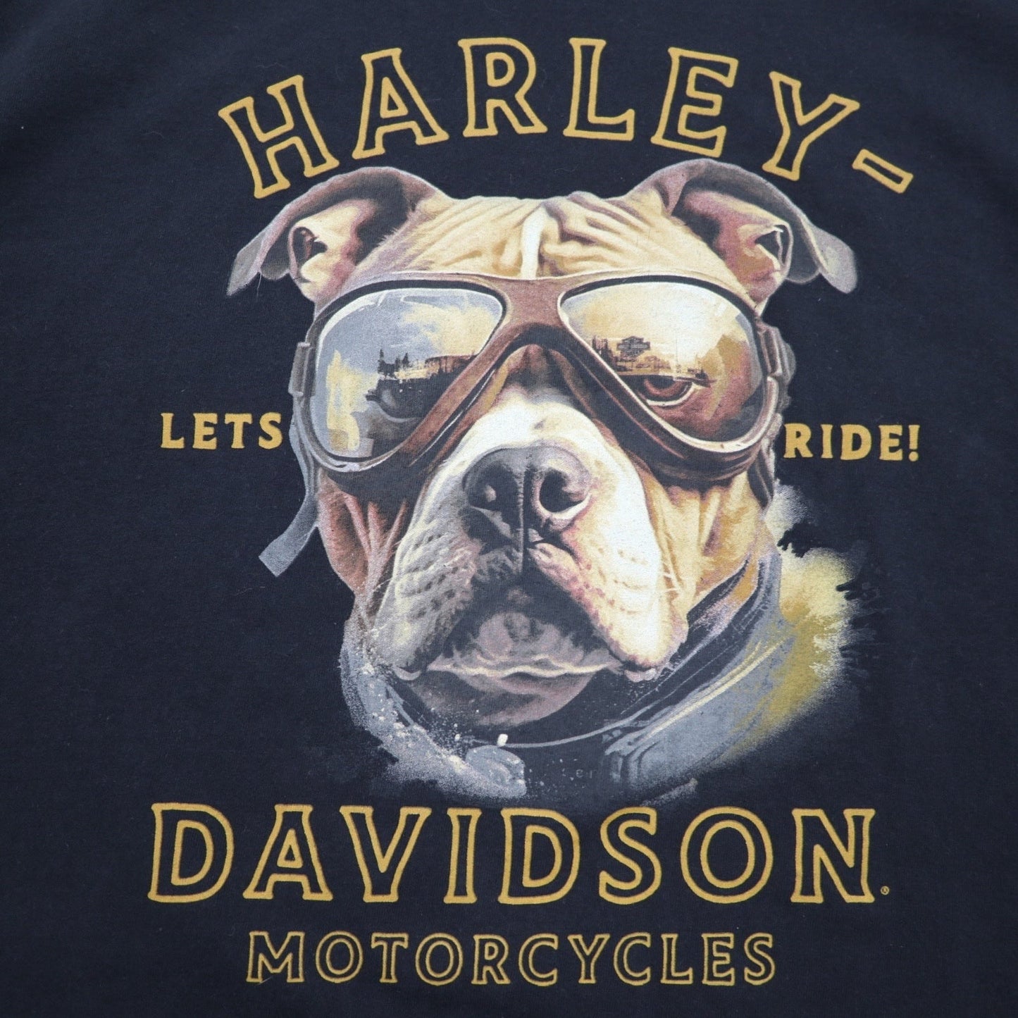 HARLEY DAVIDSON 両面プリント Tシャツ XL ブラック コットン 犬 EL PASO ホンジュラス製