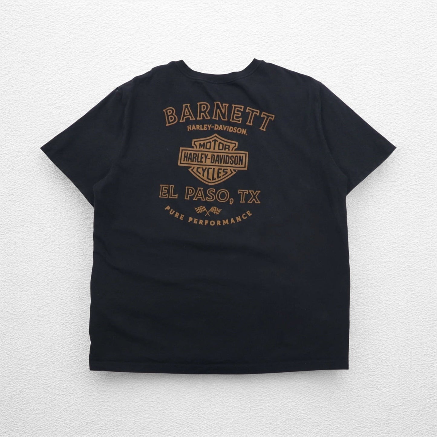 HARLEY DAVIDSON 両面プリント Tシャツ XL ブラック コットン 犬 EL PASO ホンジュラス製