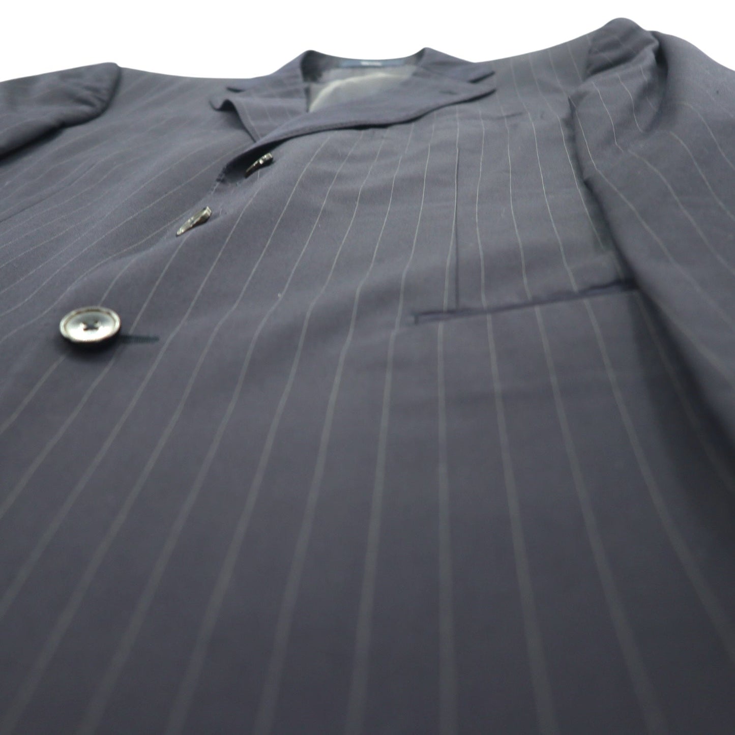 Ermenegildo Zegna イタリア製 テーラードジャケット XL ネイビー ウール ストライプ