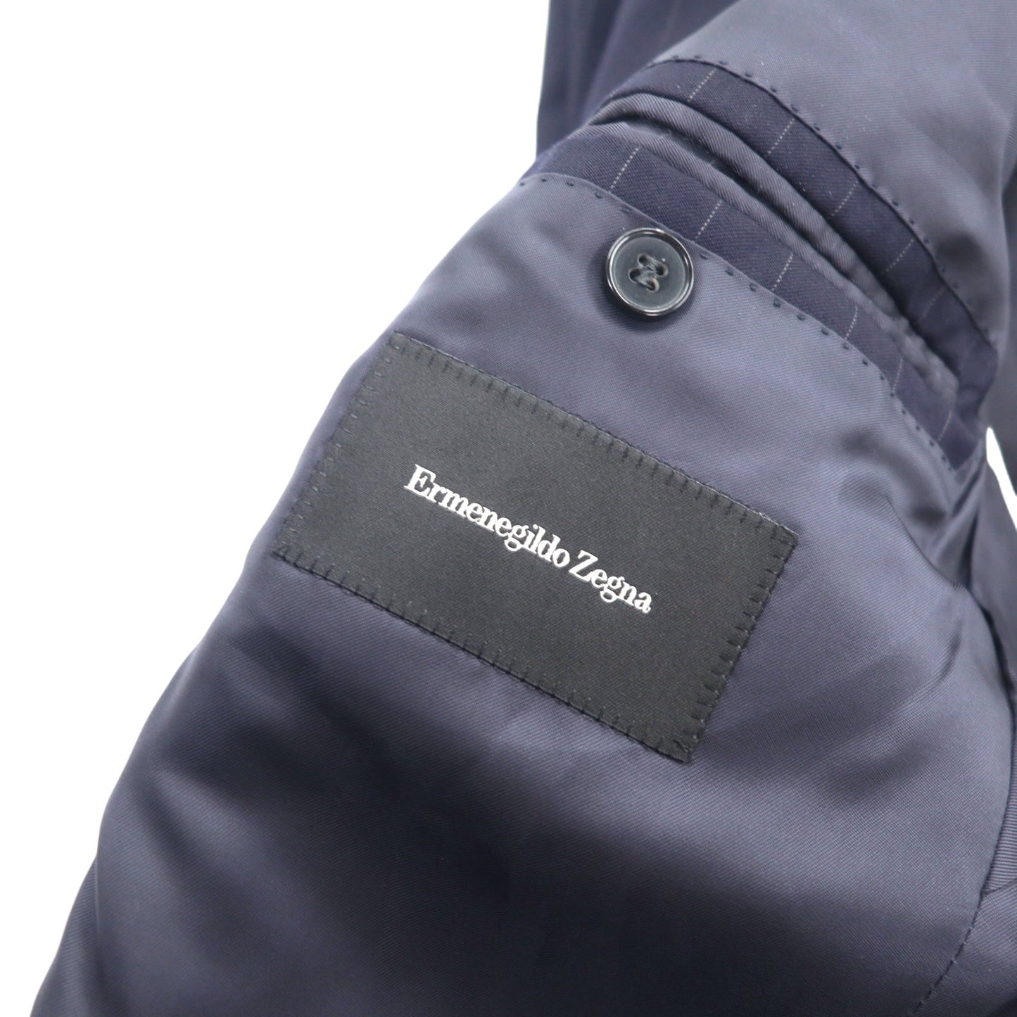 Ermenegildo Zegna イタリア製 テーラードジャケット XL ネイビー ウール ストライプ