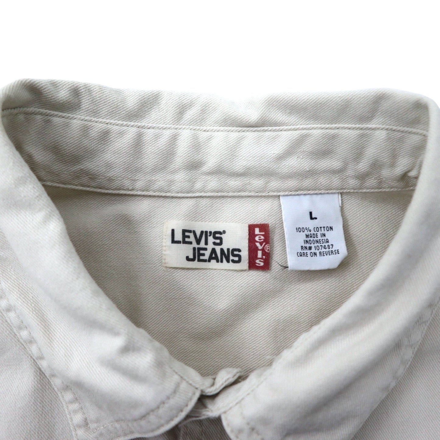 LEVI'S JEANS 90年代 ワークシャツ L ベージュ コットン メタルボタン