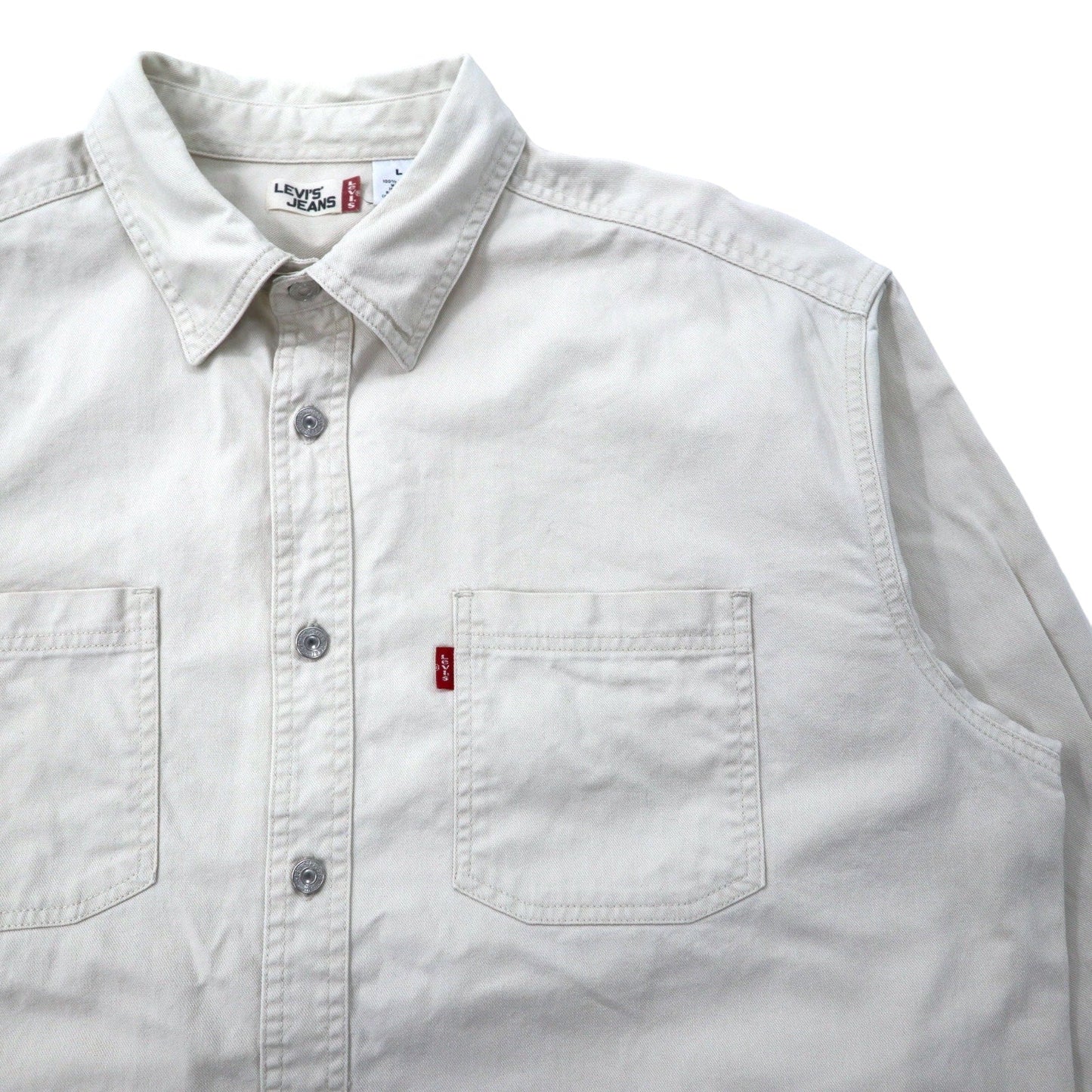 LEVI'S JEANS 90年代 ワークシャツ L ベージュ コットン メタルボタン