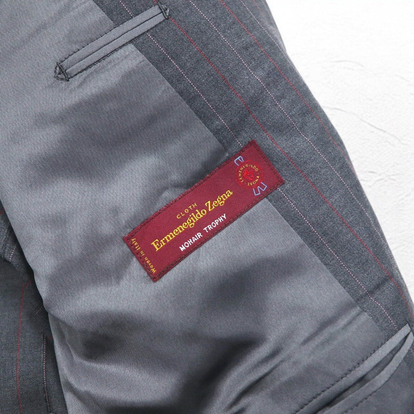 Ermenegildo Zegna イタリア製 3Bスーツ セットアップ L グレー ストライプ ウール