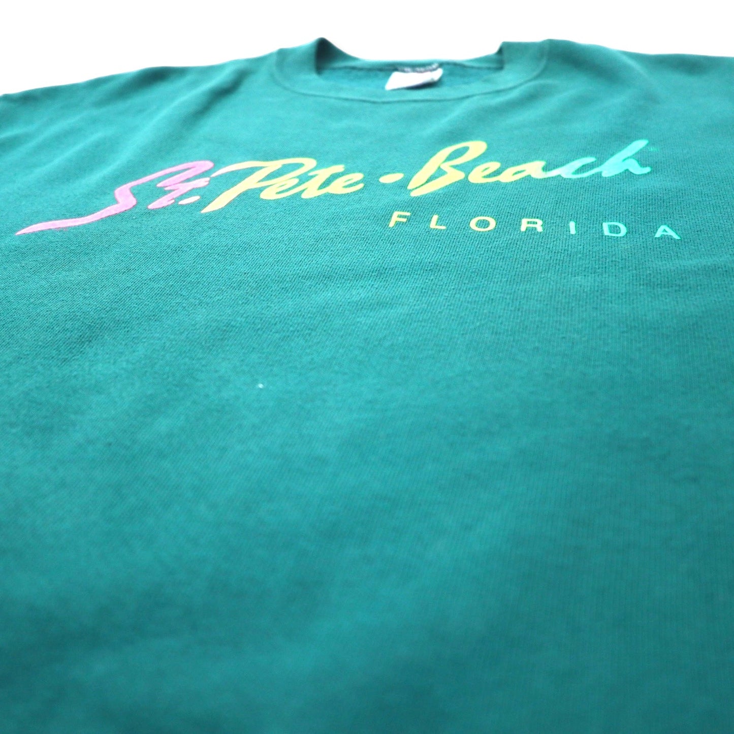 JERZEES USA製 90年代 プリント スウェット L グリーン コットン St. Pete Beach FLORIDA