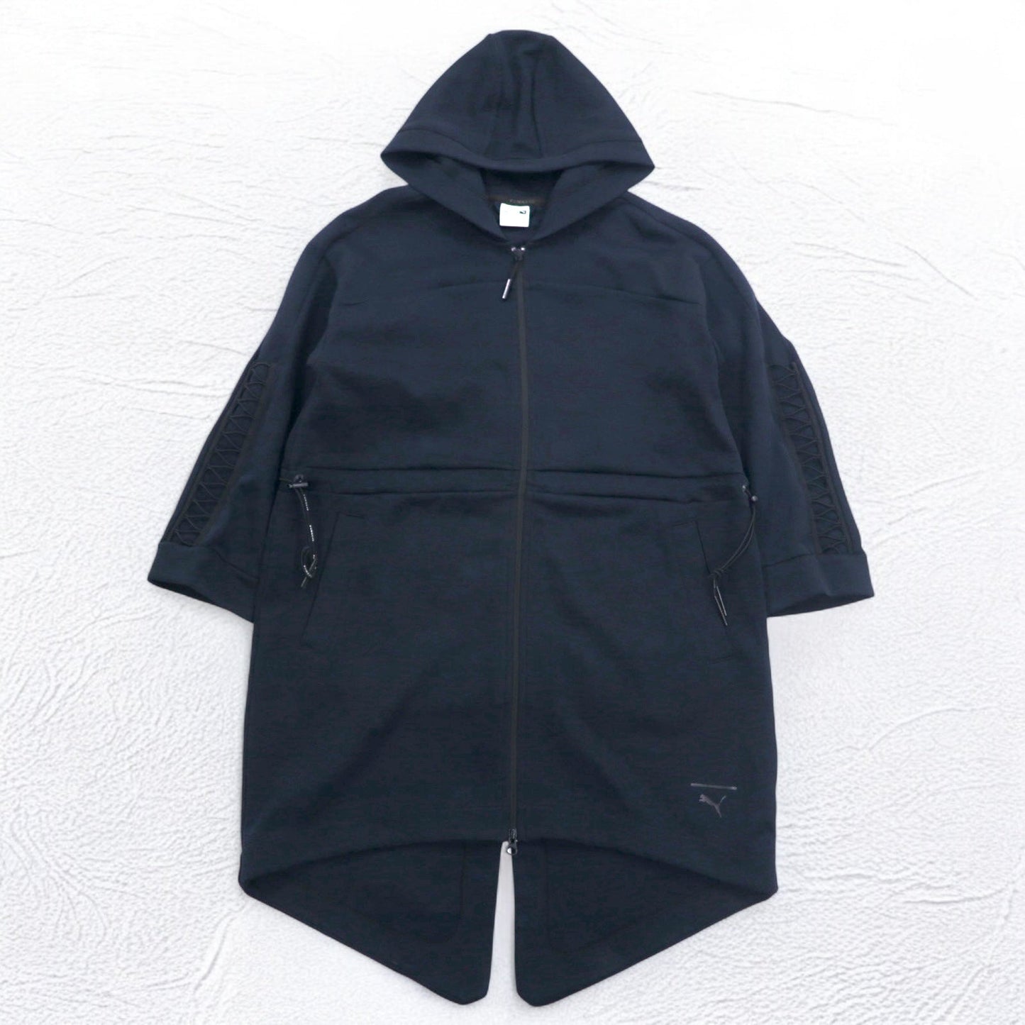 PUMA レーシング ミッドレイヤージャケット ジップパーカー M ブラック ドローコード 574882-01/14