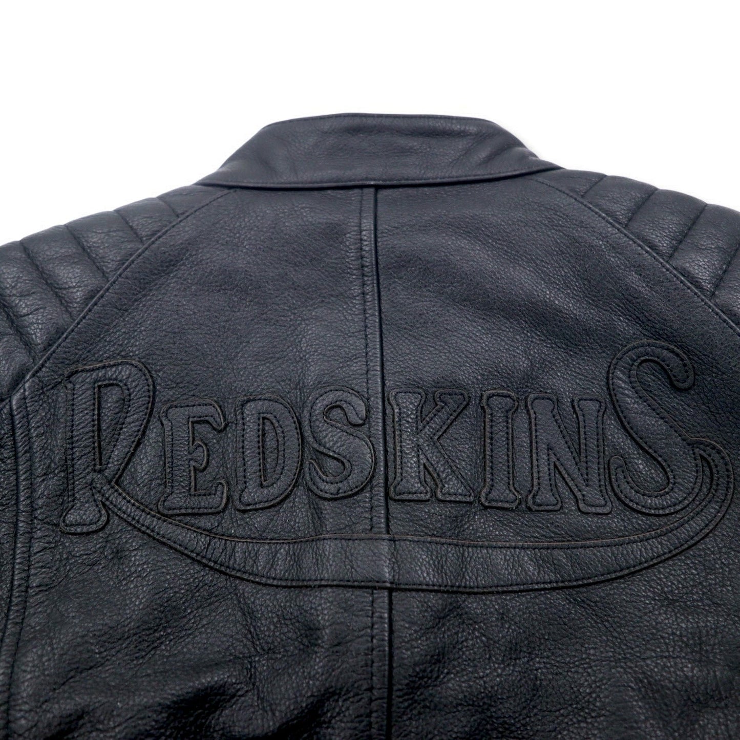 MOTORCYCLE TOGS REDSKINS シングル レザー ライダース バイカージャケット L ブラック ユニオンジャック ワッペン バックロゴ キルティング