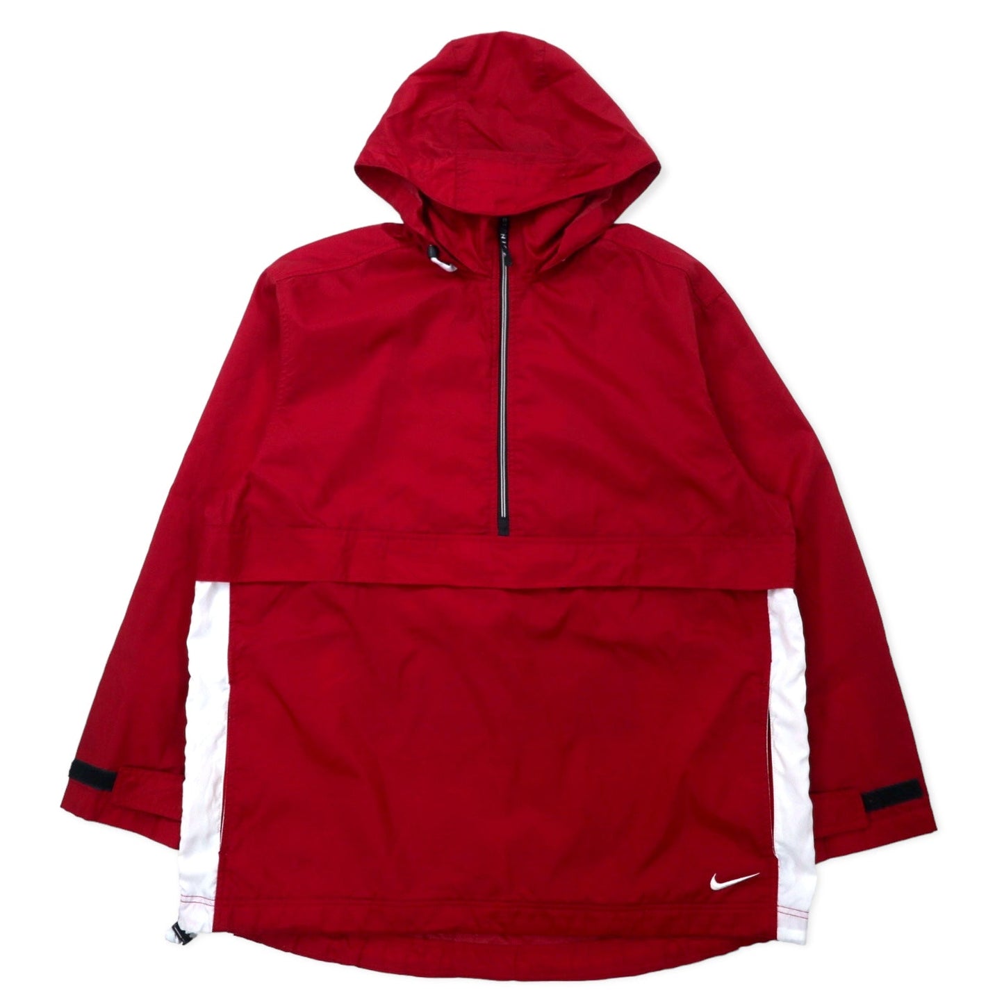 NIKE 90年代 アノラックパーカー L レッド ナイロン フード収納式 黒タグ ビッグサイズ