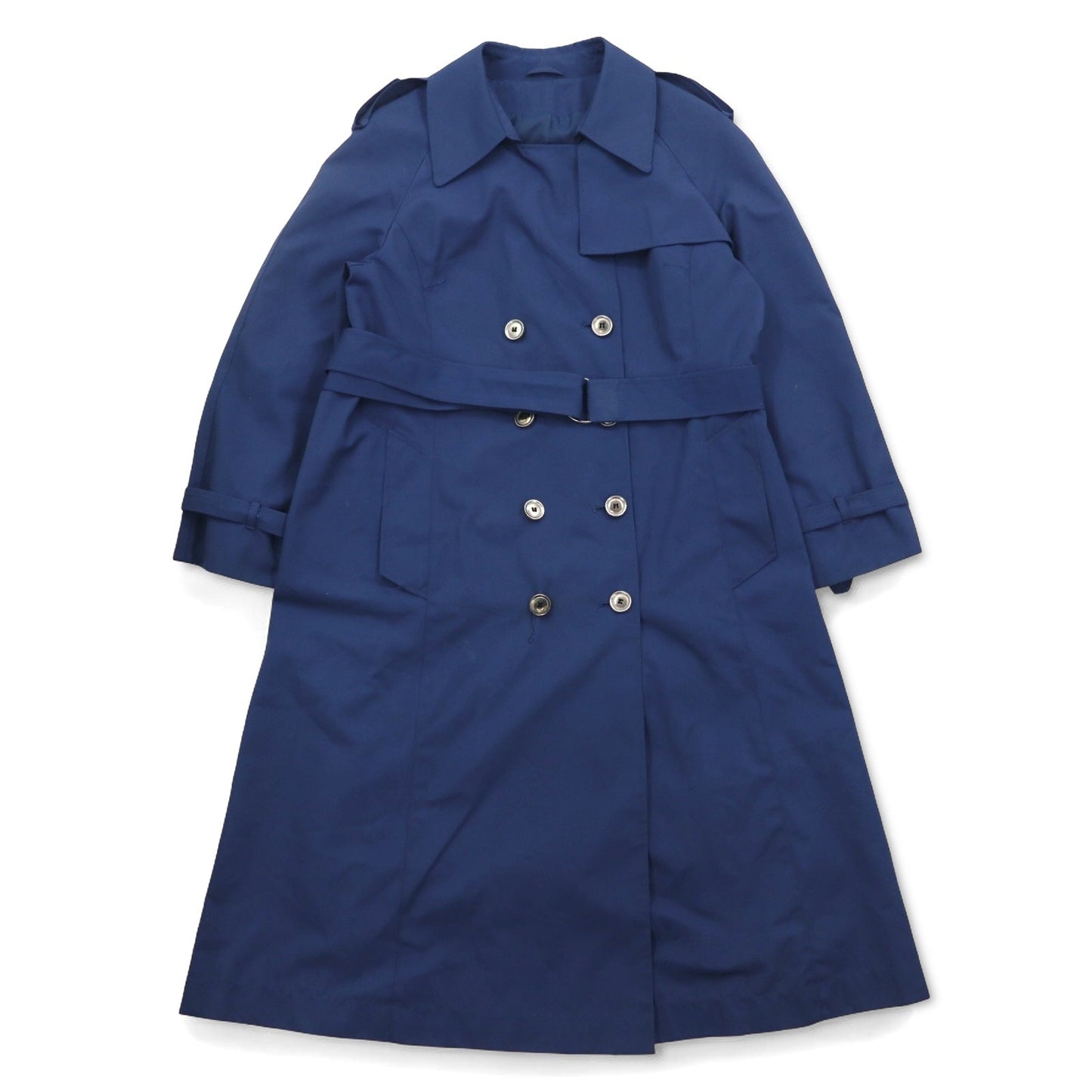 Sears 90年代 ダブルブレスト トレンチコート XL ネイビー ポリエステル コットン ベルト付き