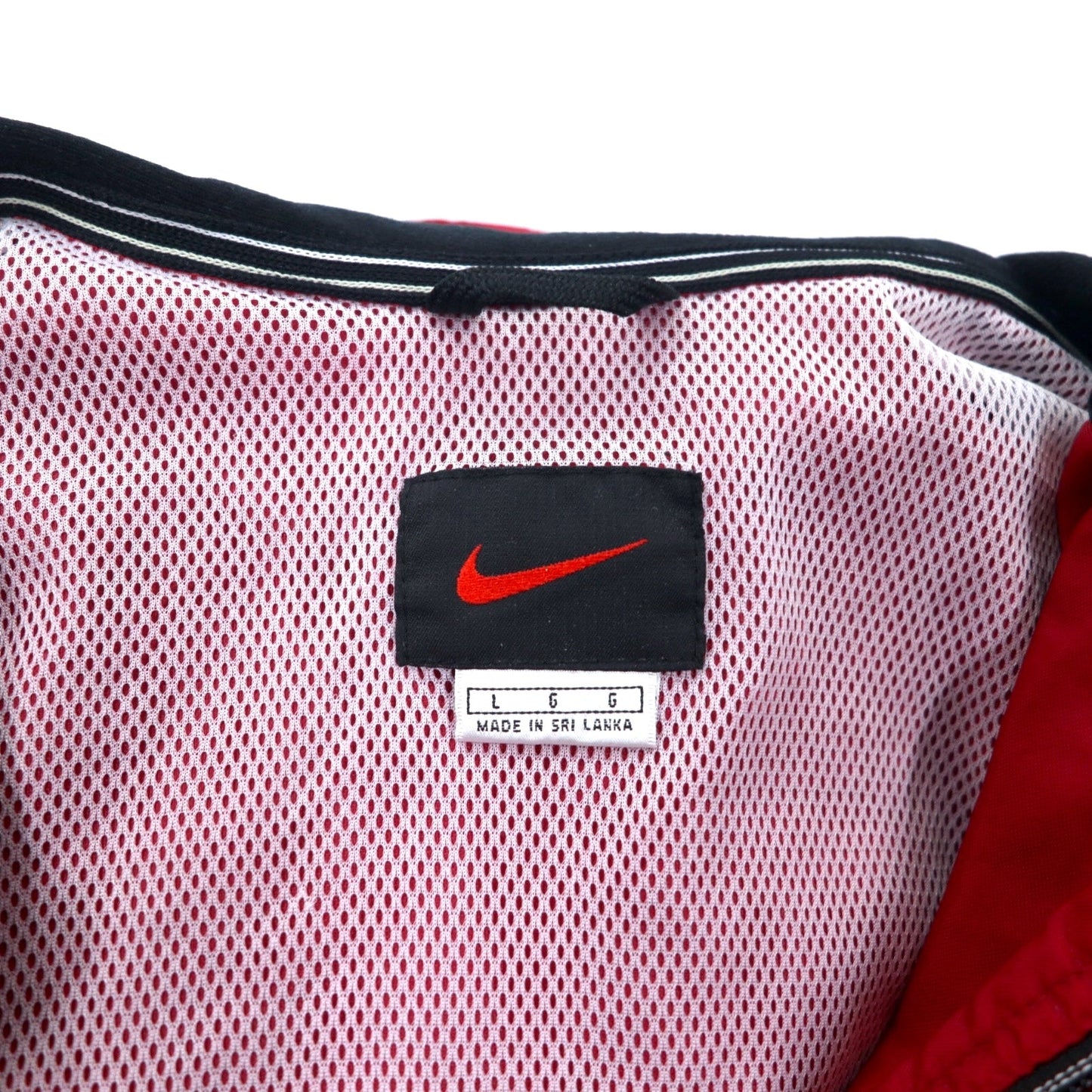 NIKE 90年代 アノラックパーカー L レッド ナイロン フード収納式 黒タグ ビッグサイズ