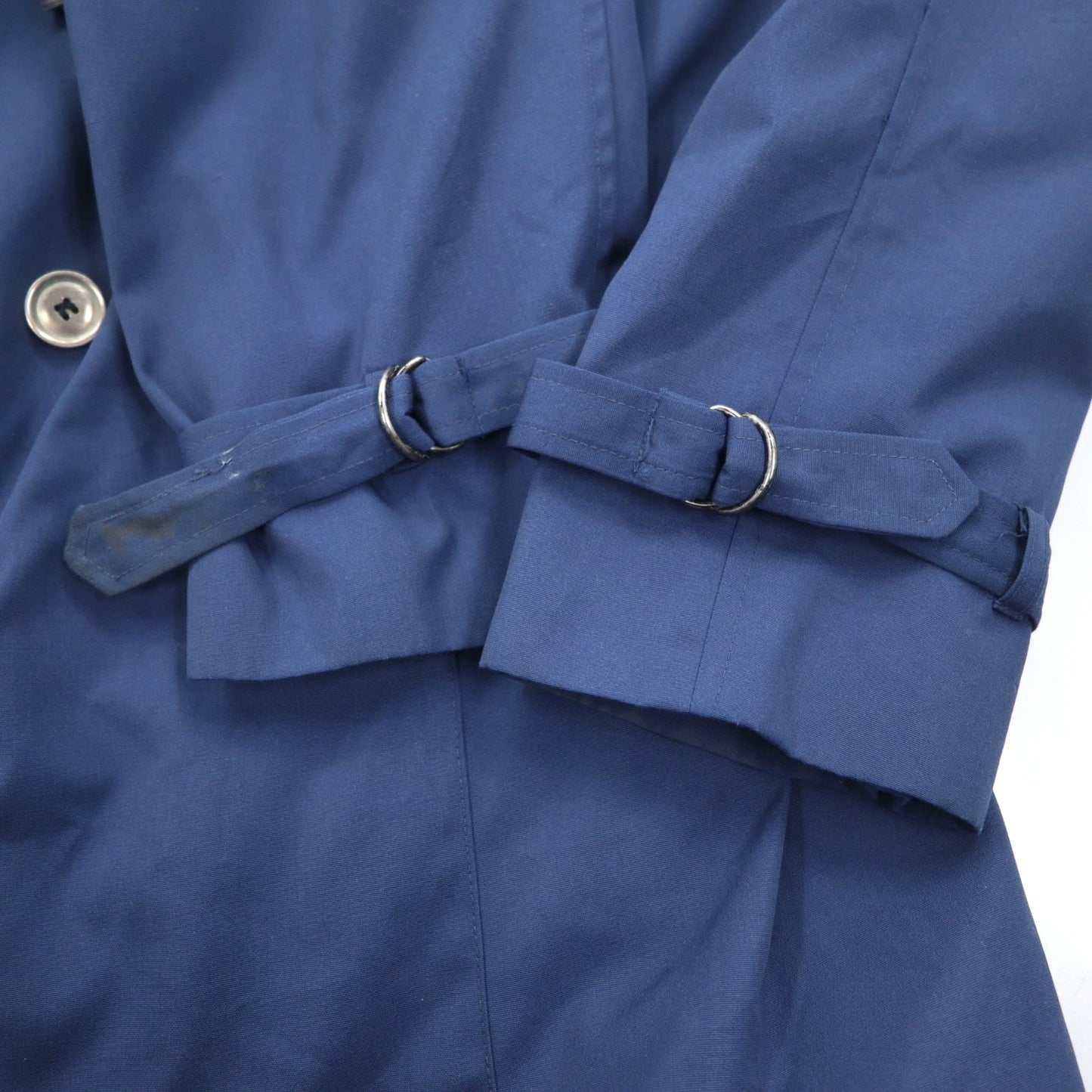Sears 90年代 ダブルブレスト トレンチコート XL ネイビー ポリエステル コットン ベルト付き