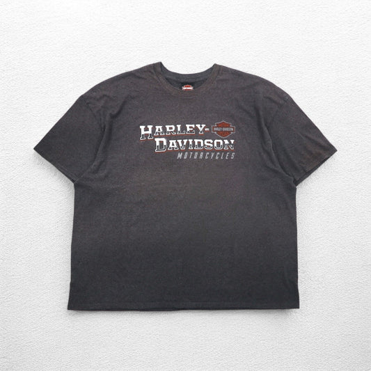 HARLEY DAVIDSON 両面プリント Tシャツ 3XL グレー SILVER EAGLE ニカラグア製