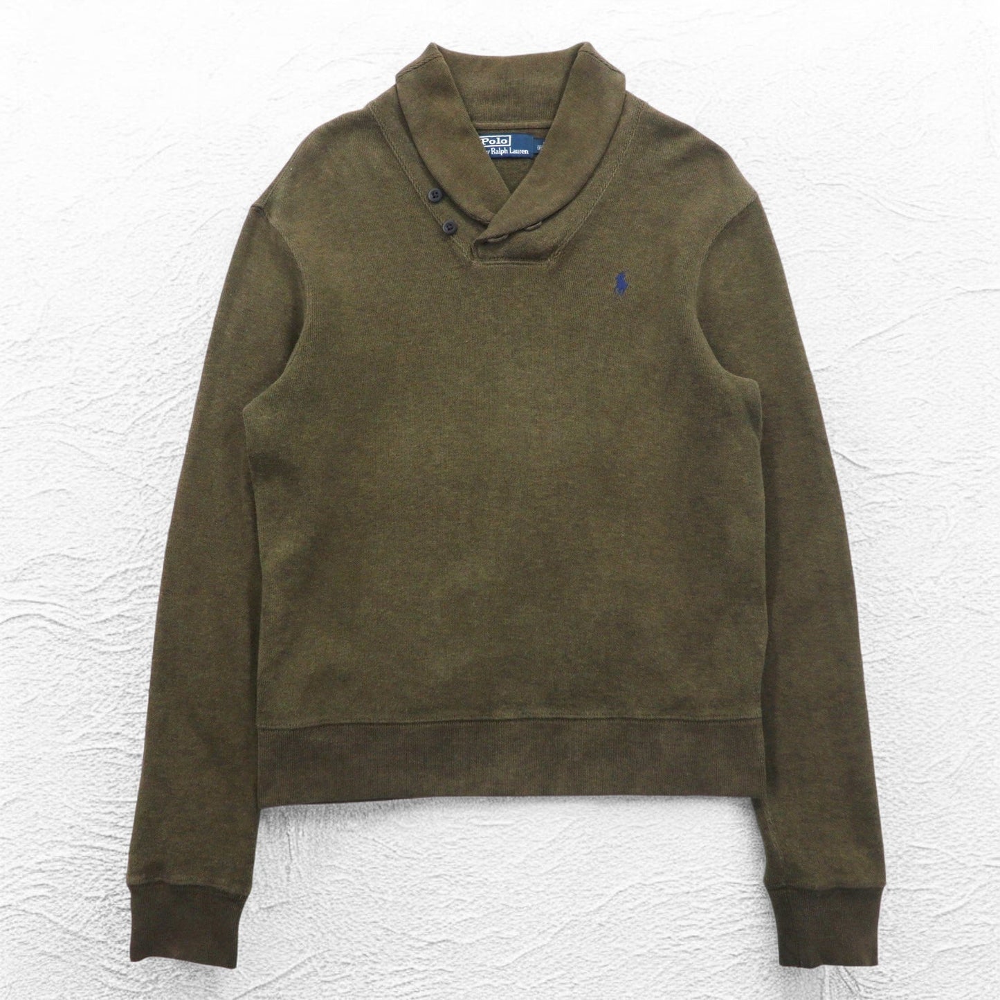 Polo by Ralph Lauren ショールカラー スウェット S カーキ コットン スモールポニー刺繍