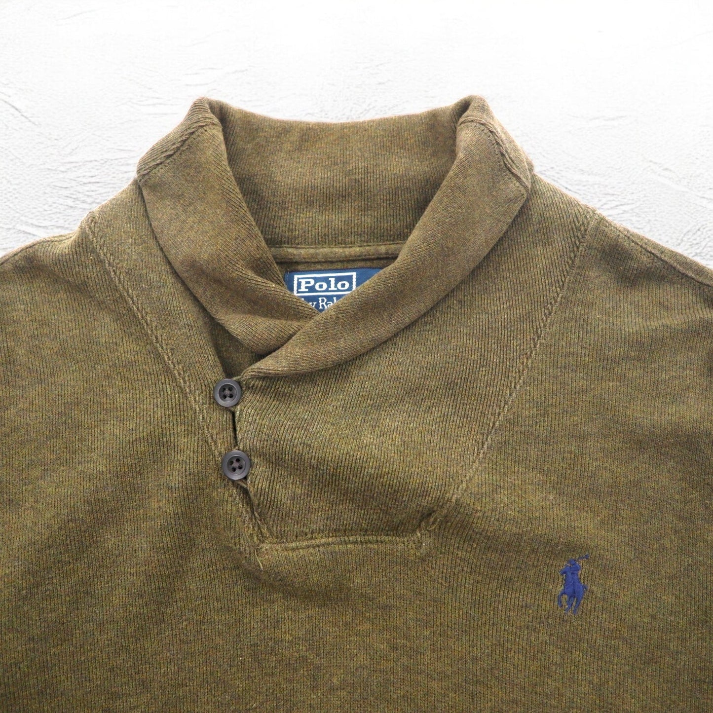 Polo by Ralph Lauren ショールカラー スウェット S カーキ コットン スモールポニー刺繍