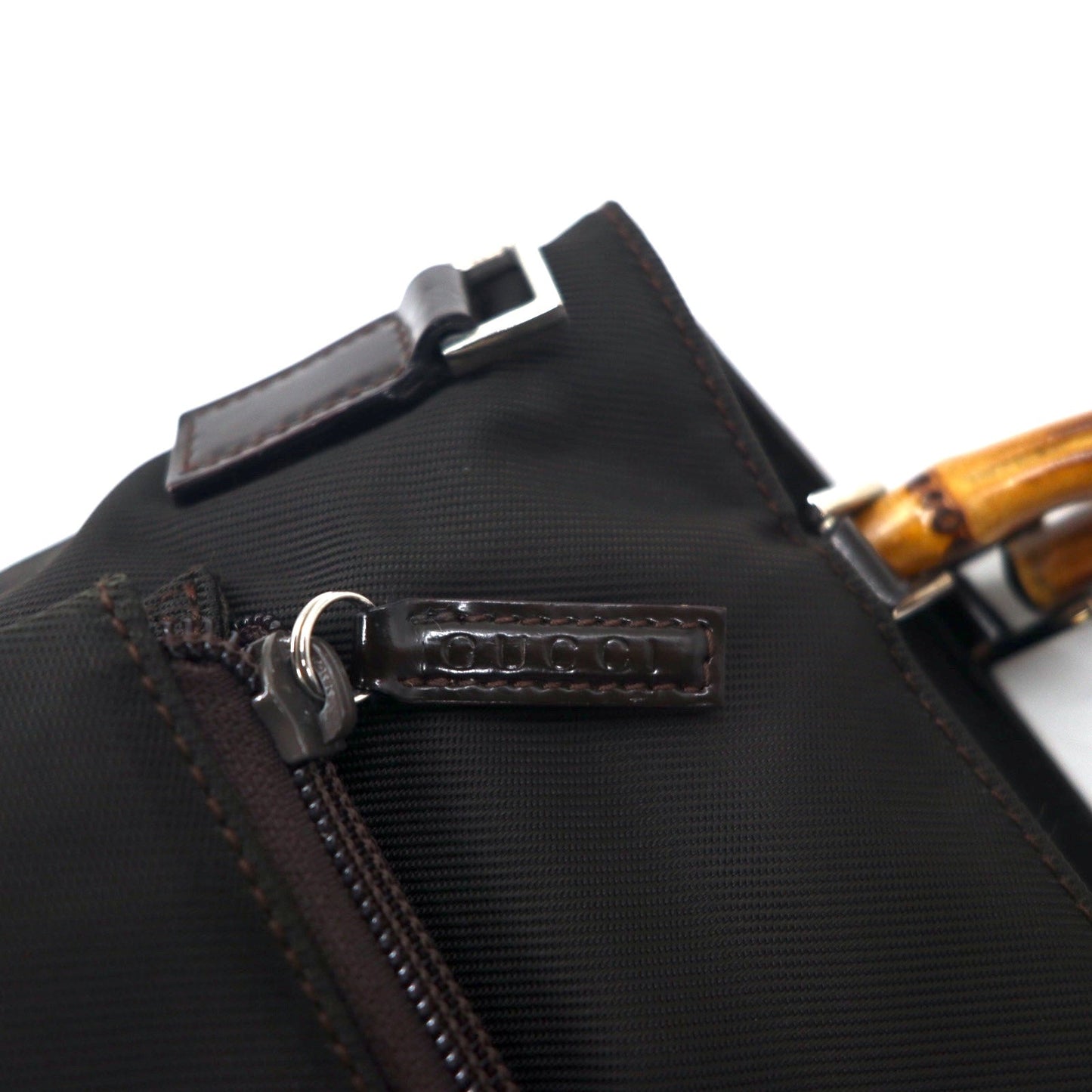 GUCCI バンブー ハンドバッグ ワンショルダーバッグ ブラウン ナイロン 000 2122 0506 イタリア製