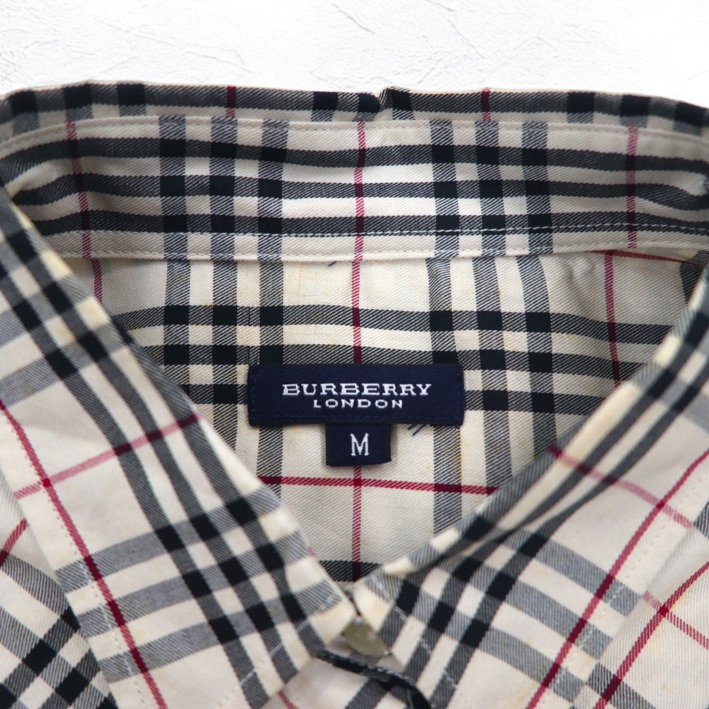 BURBERRY ノバチェックシャツ M ベージュ コットン ワンポイントロゴ刺繍