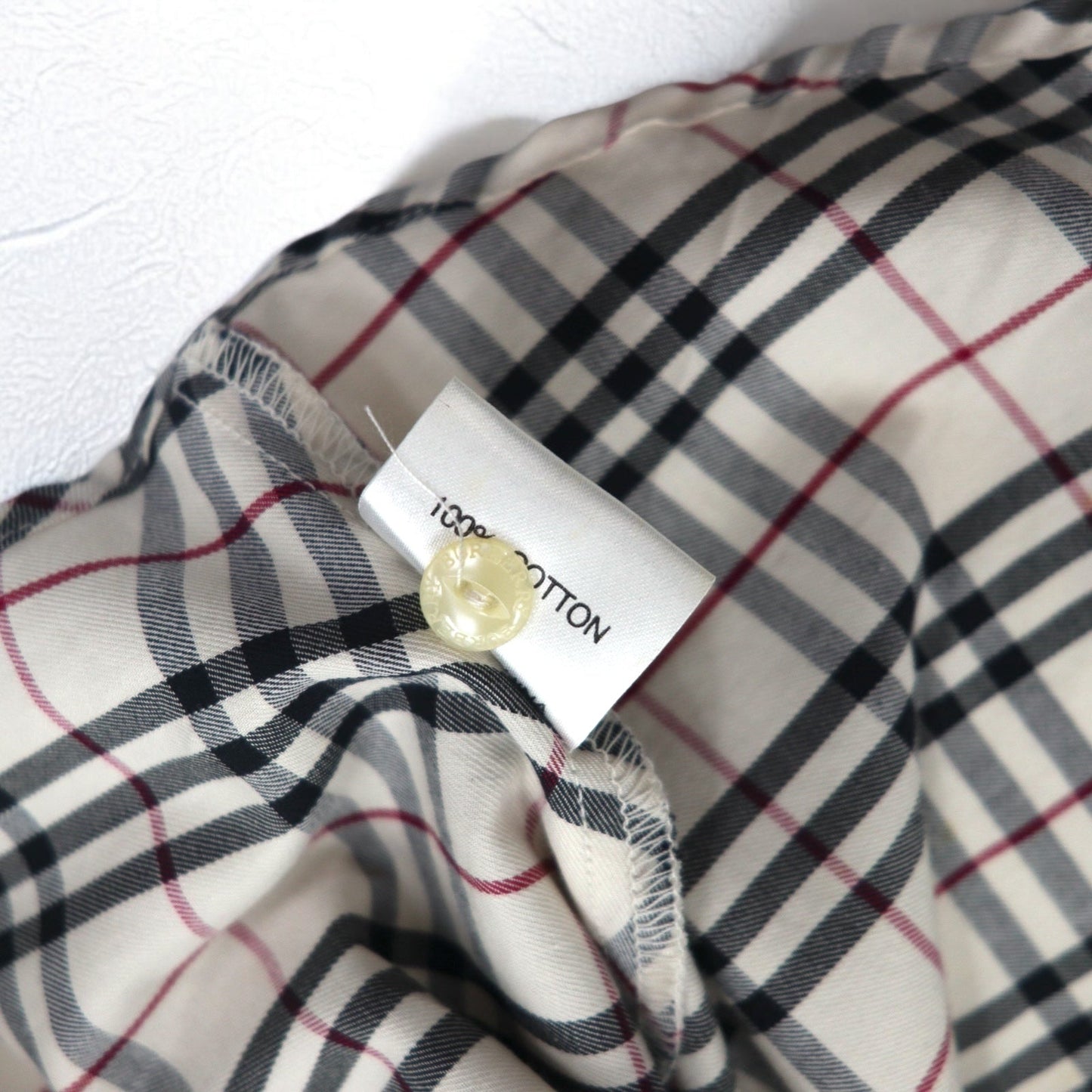 BURBERRY ノバチェックシャツ M ベージュ コットン ワンポイントロゴ刺繍