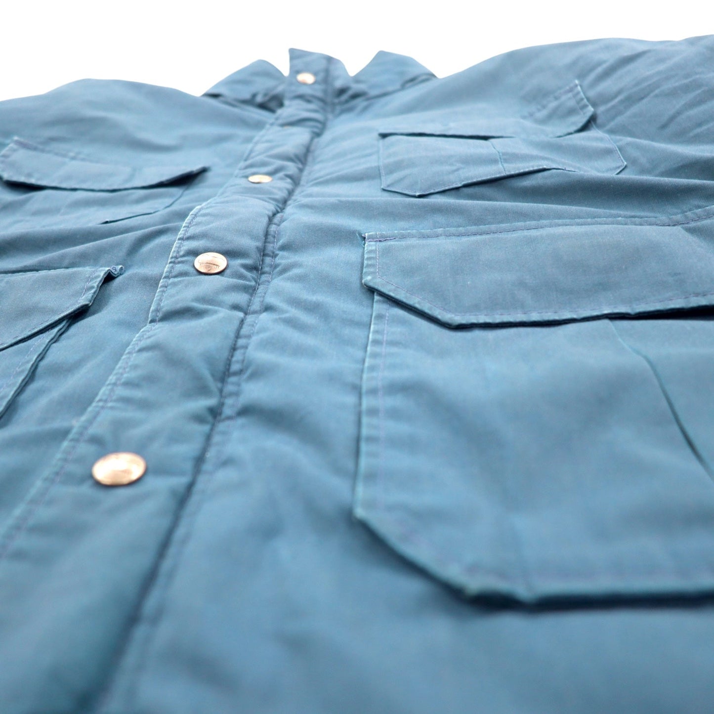 Woolrich 80年代 USA製 インサレーションジャケット L ナイロン ブルー ダブルジップ  裏地チェック 中綿 ドローコード