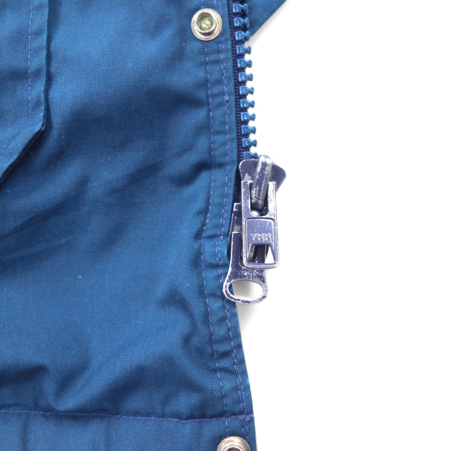 Woolrich 80年代 USA製 インサレーションジャケット L ナイロン ブルー ダブルジップ  裏地チェック 中綿 ドローコード