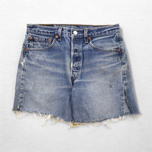 Levi's 90年代 USA製 501XX カットオフ デニムショートパンツ M インディゴ ブルー ボタン裏553 501-0000