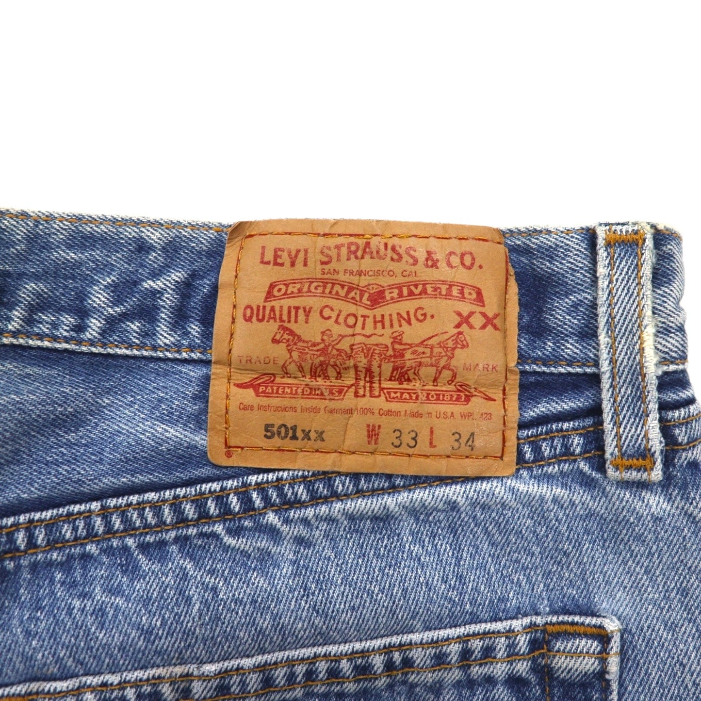 Levi's 90年代 USA製 501XX カットオフ デニムショートパンツ M インディゴ ブルー ボタン裏553 501-0000