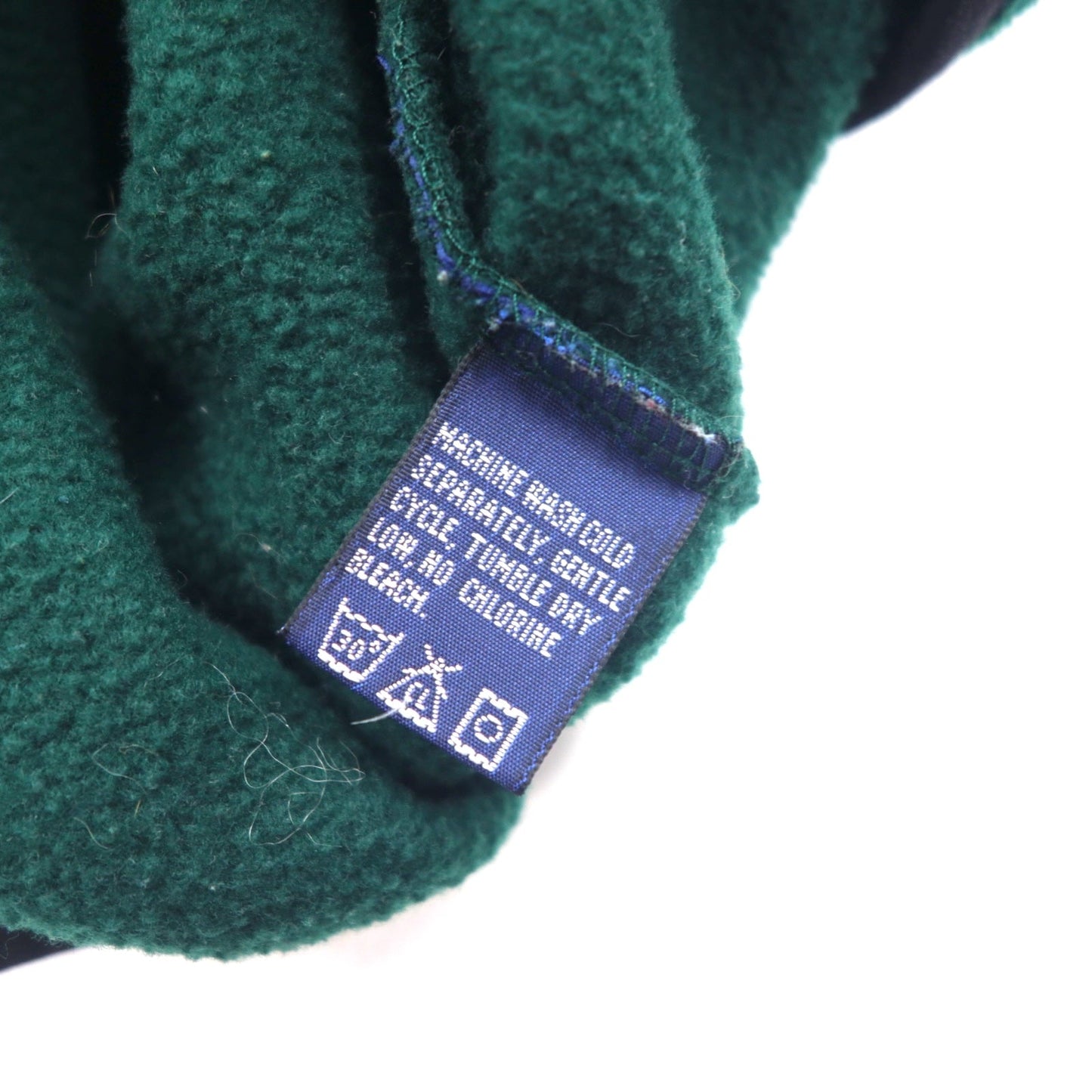 nautica 90年代 USA製 ハーフジップ フリースジャケット L グリーン nautech fleece ロゴ刺繍