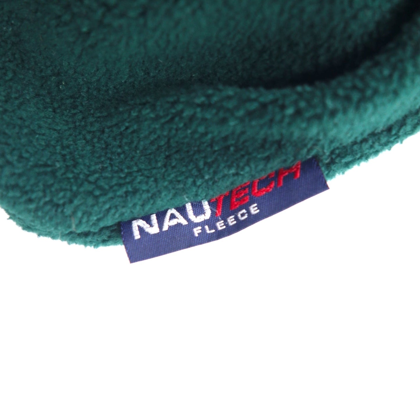 nautica 90年代 USA製 ハーフジップ フリースジャケット L グリーン nautech fleece ロゴ刺繍