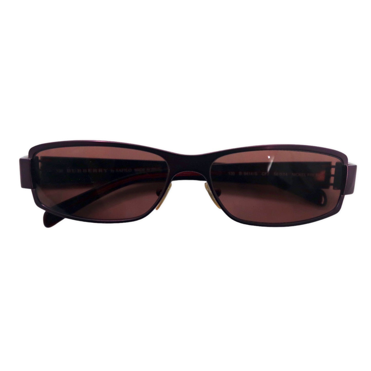 BURBERRY by SAFILO イタリア製 サングラス シルバー ノバチェック メタル 130 B 9414/S CF7 56-14 NICKEL FREE