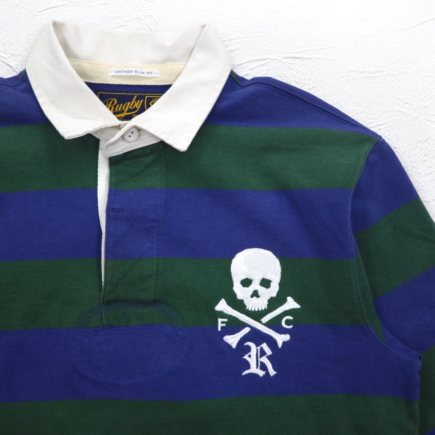 Rugby by RALPH LAUREN ボーダー ラガーシャツ M スカル 刺繍 VINTAGE SLIM FIT 0457067LMYH 未使用品