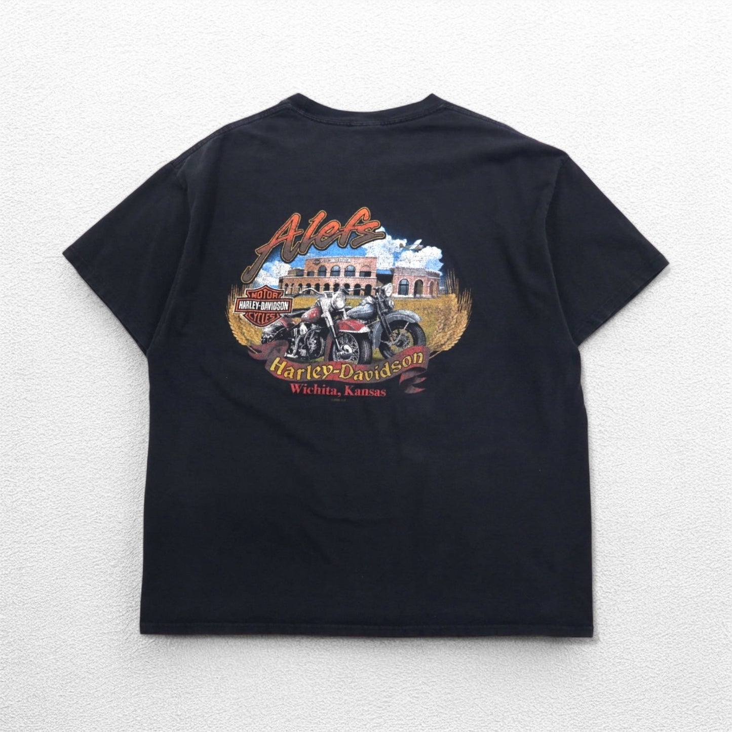 HARLEY DAVIDSON 両面プリント Tシャツ XL ブラック Hanes BEEFY-T ホンジュラス製