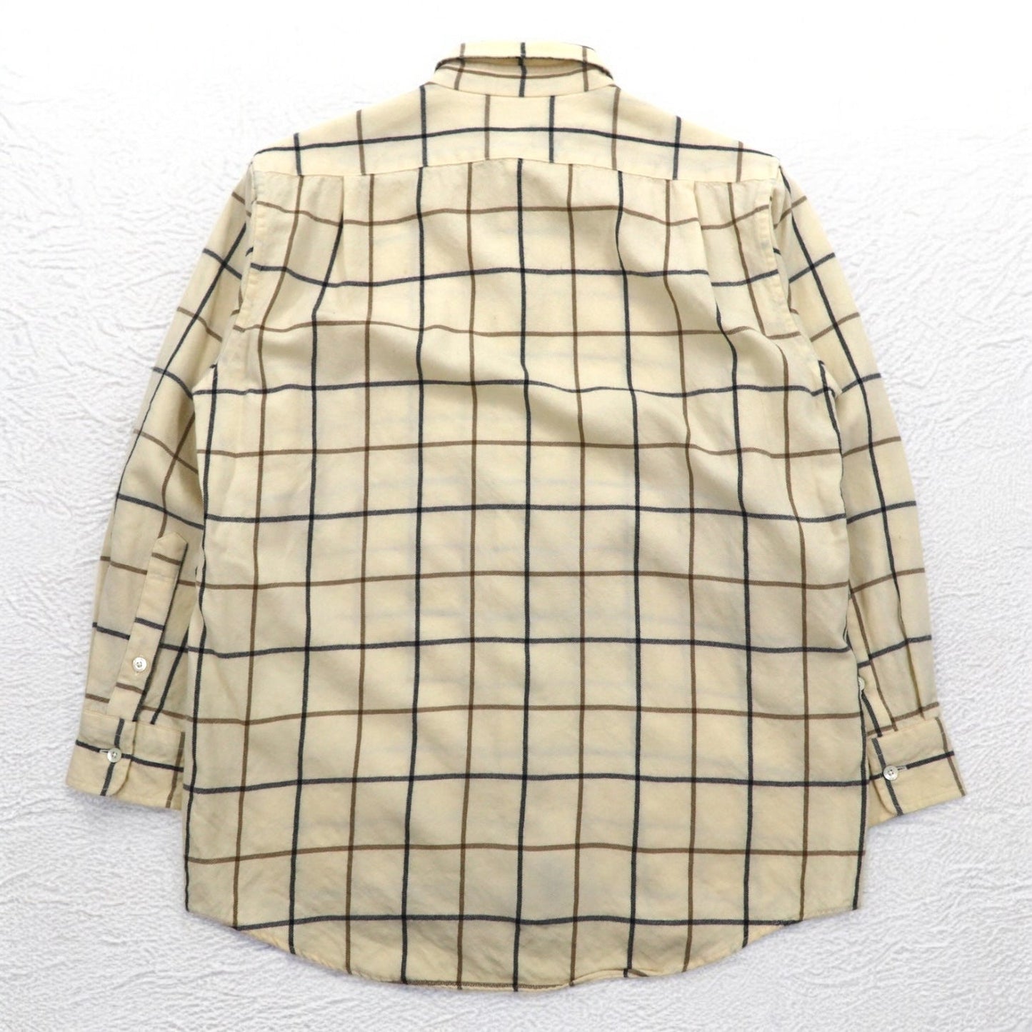 Burberrys 90年代 オールド フランネルシャツ M ベージュ チェック ウール 日本製