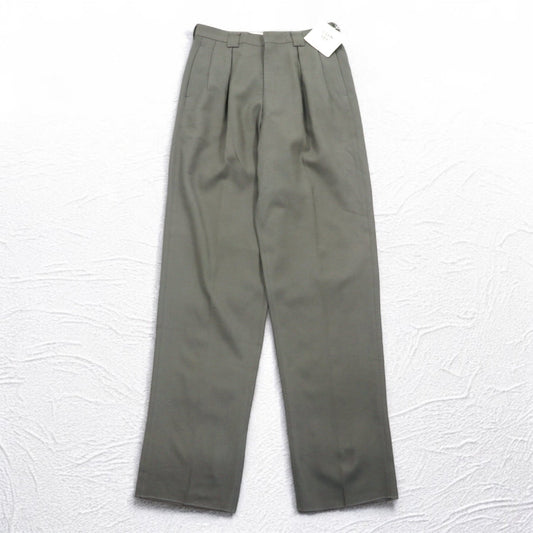 Vintage 80s Japan Made Pleated Trousers GROS BEC 80年代 センタープレス タック スラックスパンツ L グレー ウール YZIP 日本製 未使用品