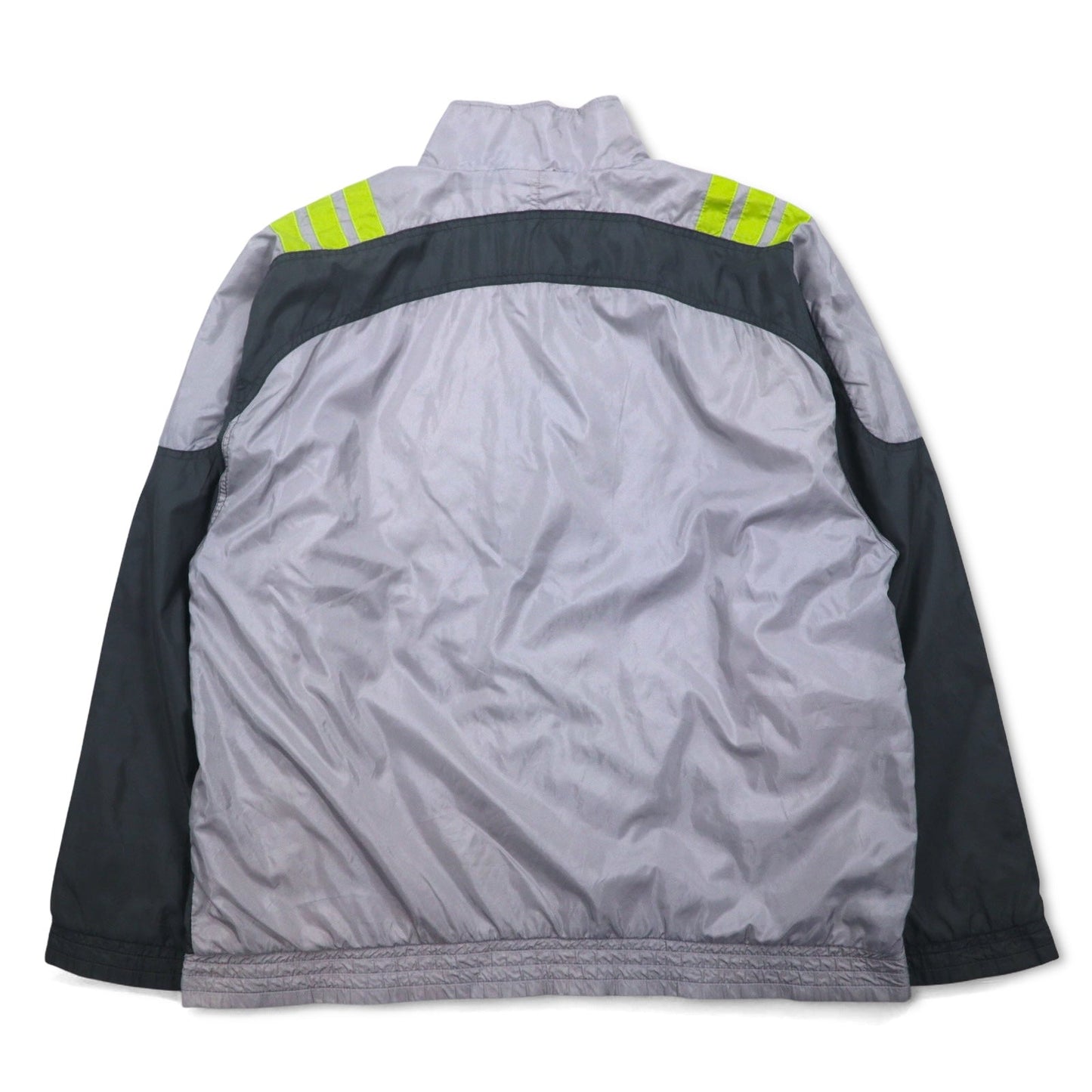 adidas 00年代 3ストライプ ナイロンジャケット トラックジャケット ジャージ XL グレー
